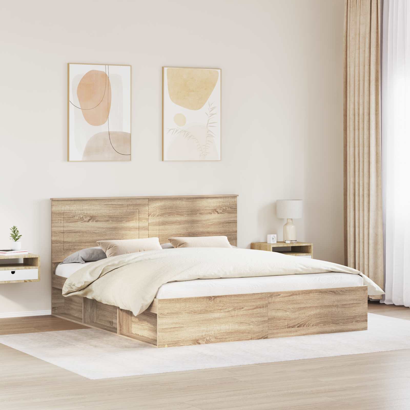 Cadre de lit Sonoma 200 x 200 cm Bois de pin massif - XIOS