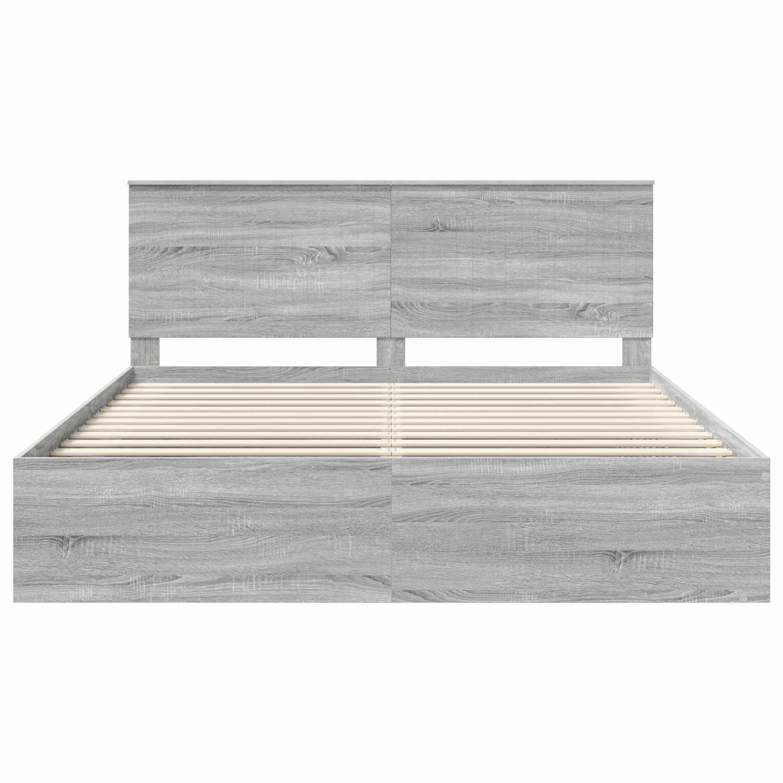 Cadre de lit Gris Sonoma 200 x 200 cm Bois de pin massif - XIOS