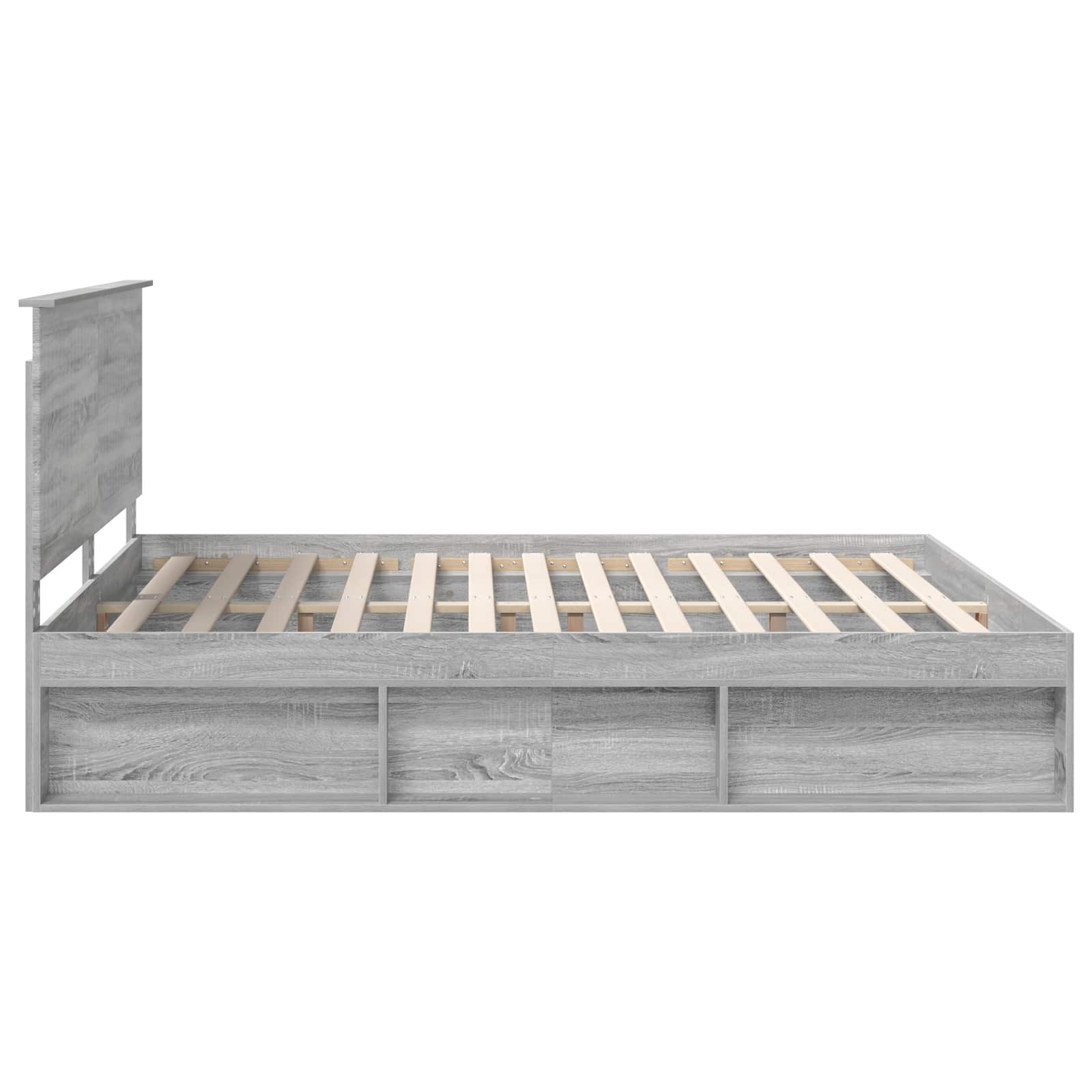 Cadre de lit Gris Sonoma 200 x 200 cm Bois de pin massif - XIOS