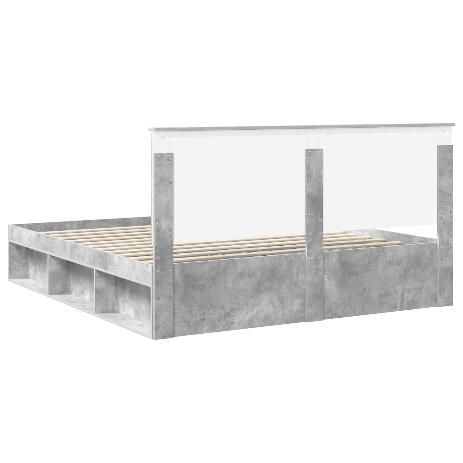 Cadre de lit Béton 180 x 200 cm Bois de pin massif - XIOS