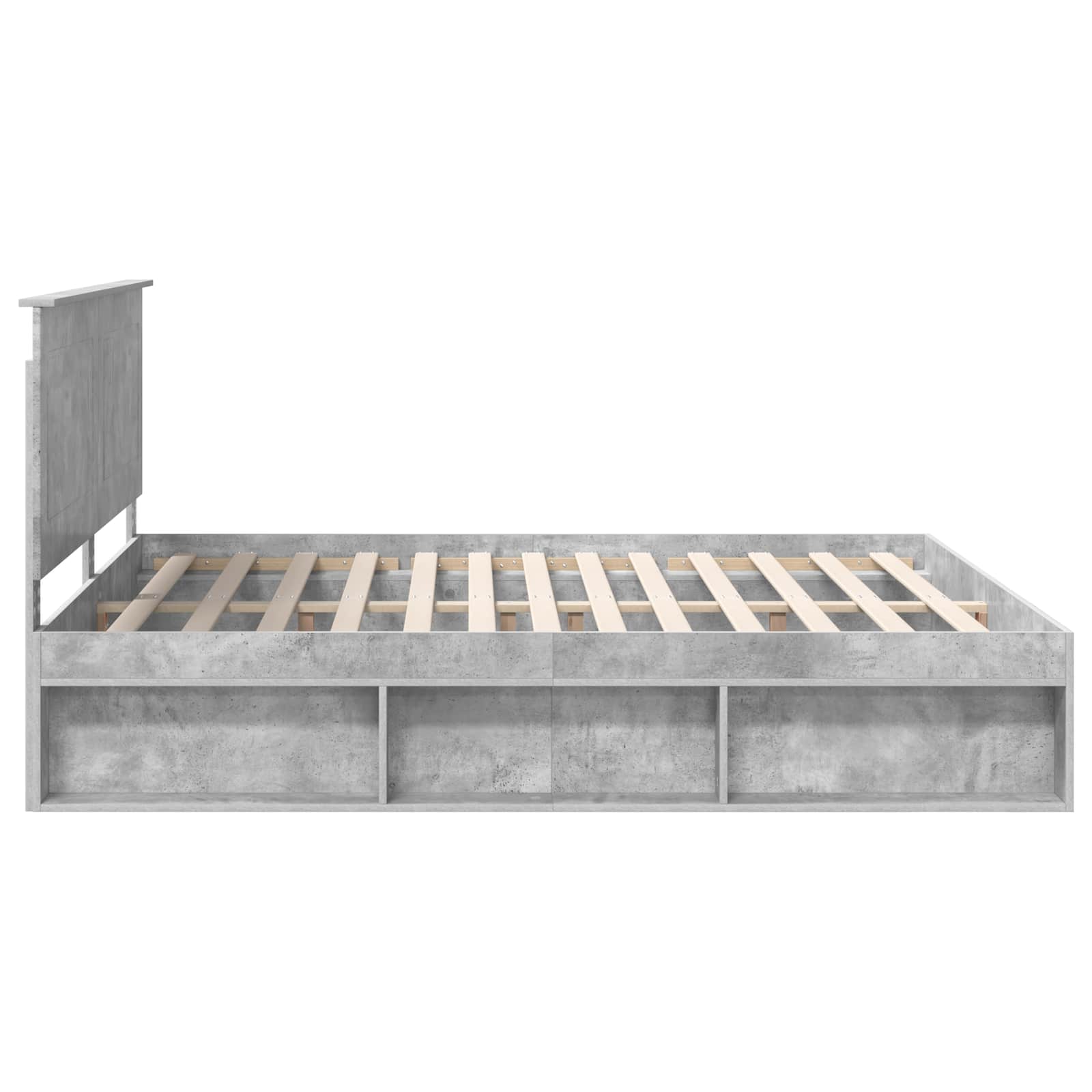 Cadre de lit Béton 180 x 200 cm Bois de pin massif - XIOS