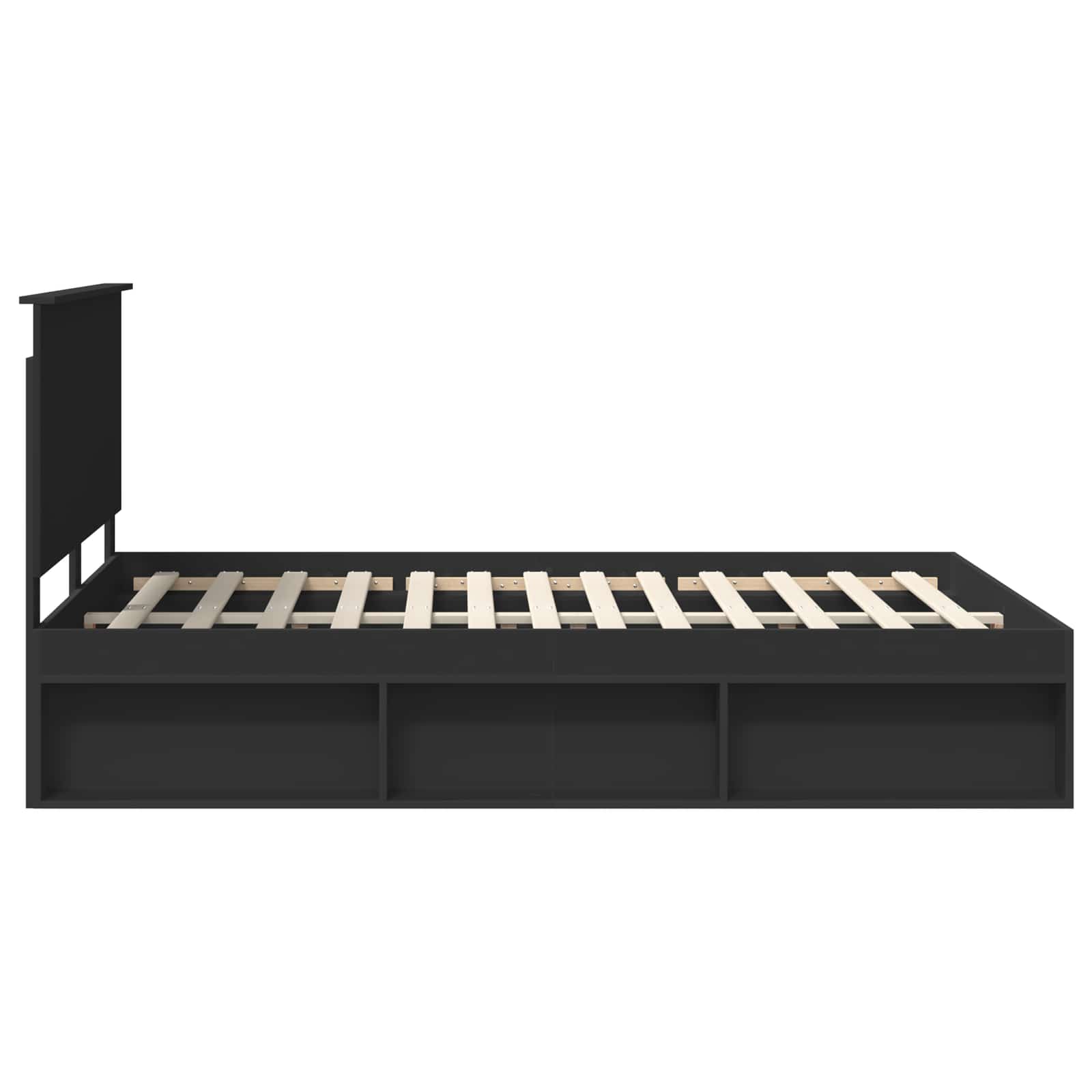 Cadre de lit Noir 160 x 200 cm Bois de pin massif - XIOS