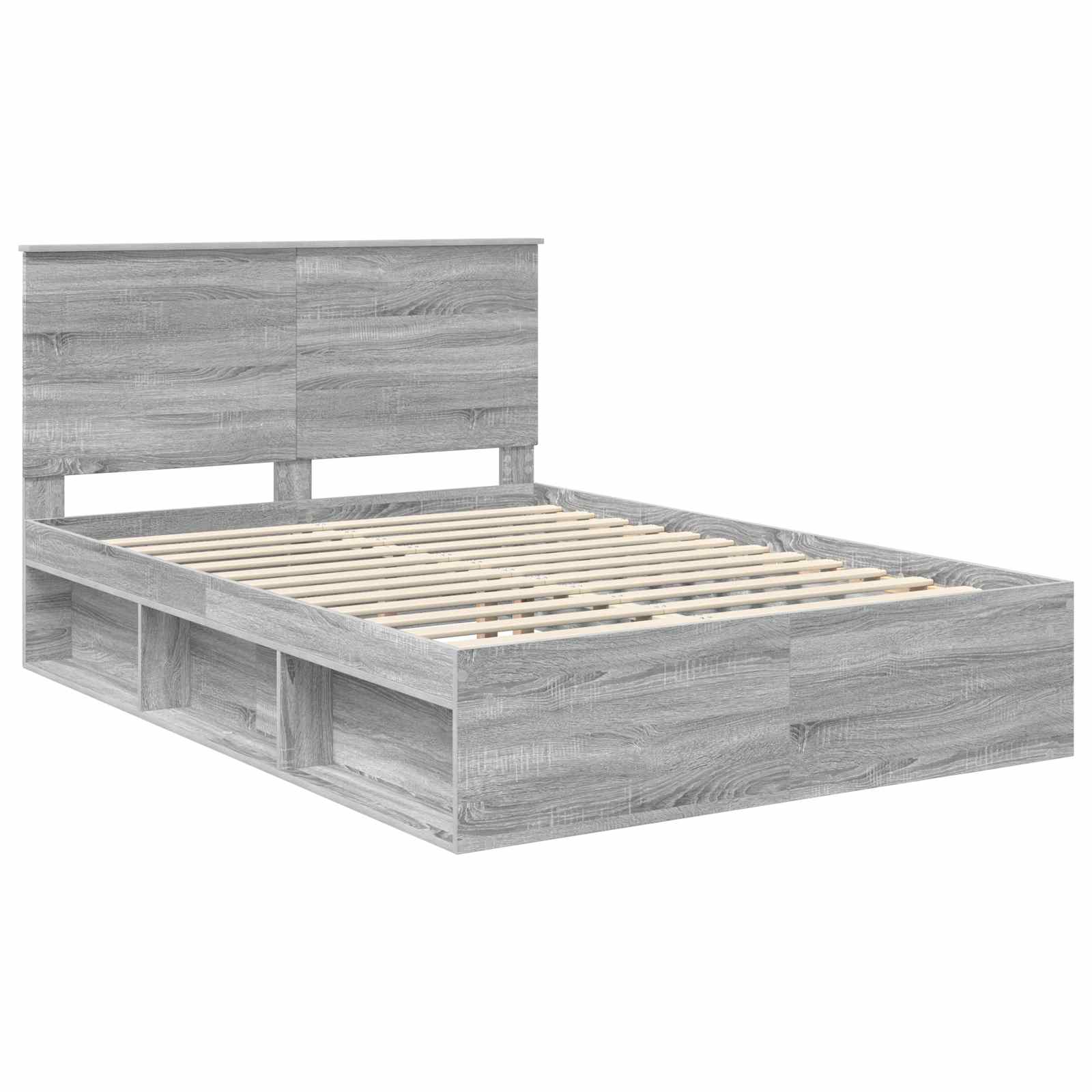 Cadre de lit Gris Sonoma 160 x 200 cm Bois de pin massif - XIOS