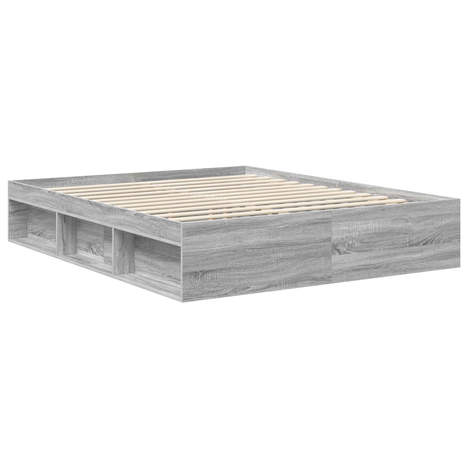 Cadre de lit Gris Sonoma 160 x 200 cm Bois de pin massif - XIOS