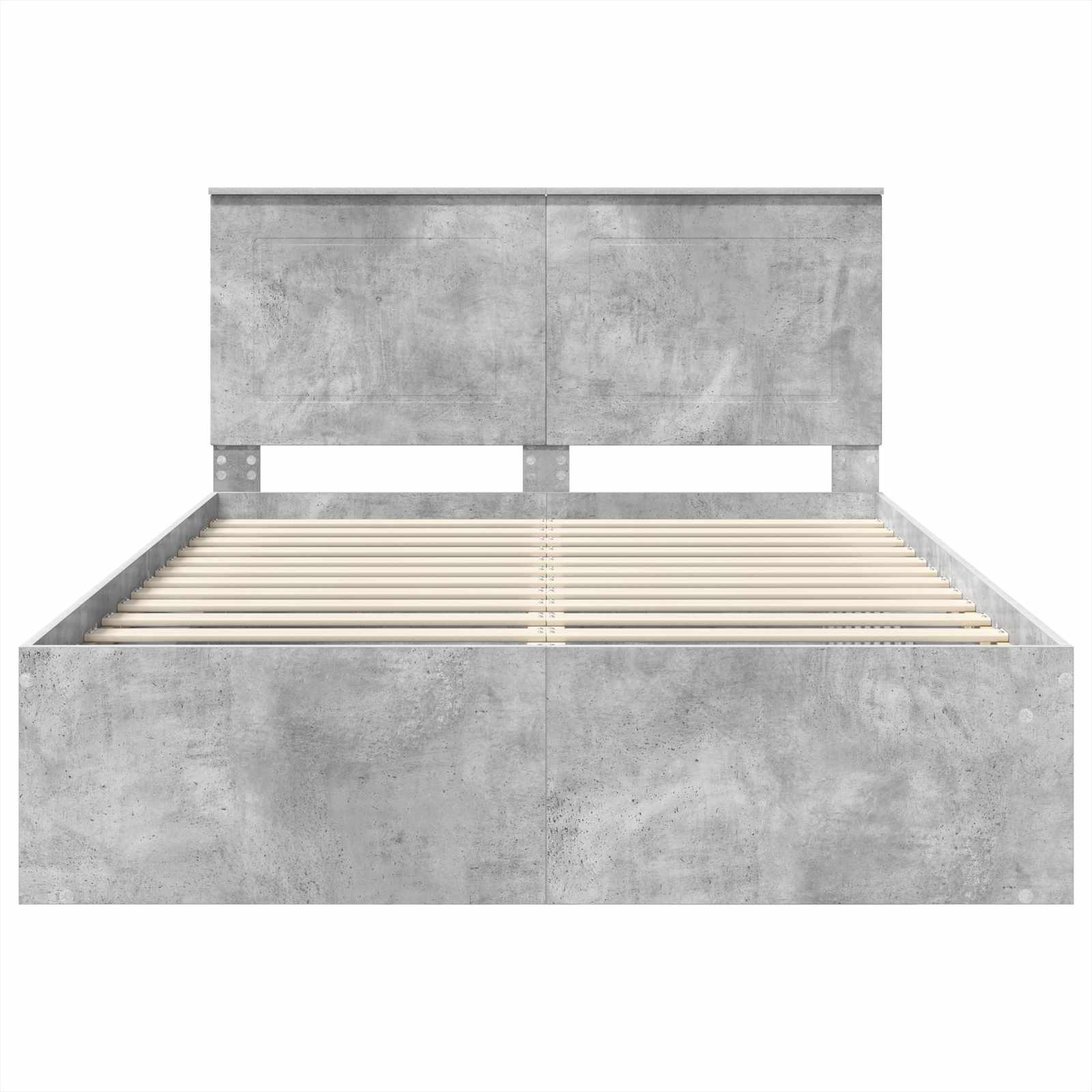 Cadre de lit Gris Béton 150 x 200 cm Bois de pin massif - XIOS
