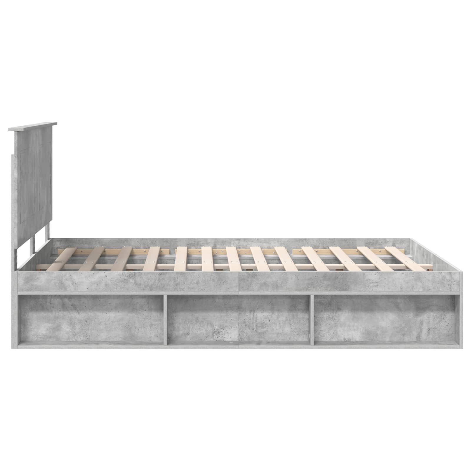 Cadre de lit Gris Béton 150 x 200 cm Bois de pin massif - XIOS