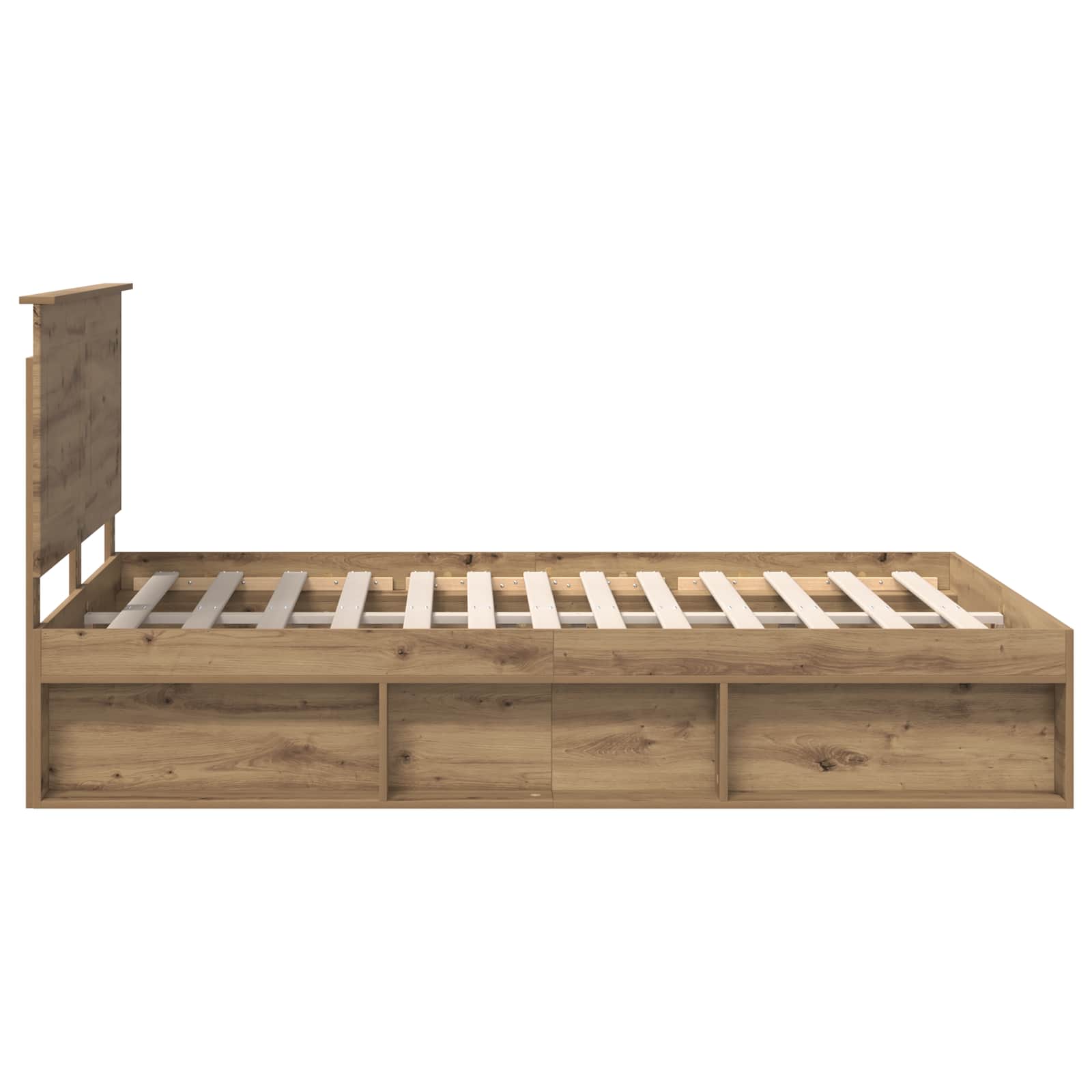Cadre de lit Chêne artisan 150 x 200 cm Bois de pin massif - XIOS