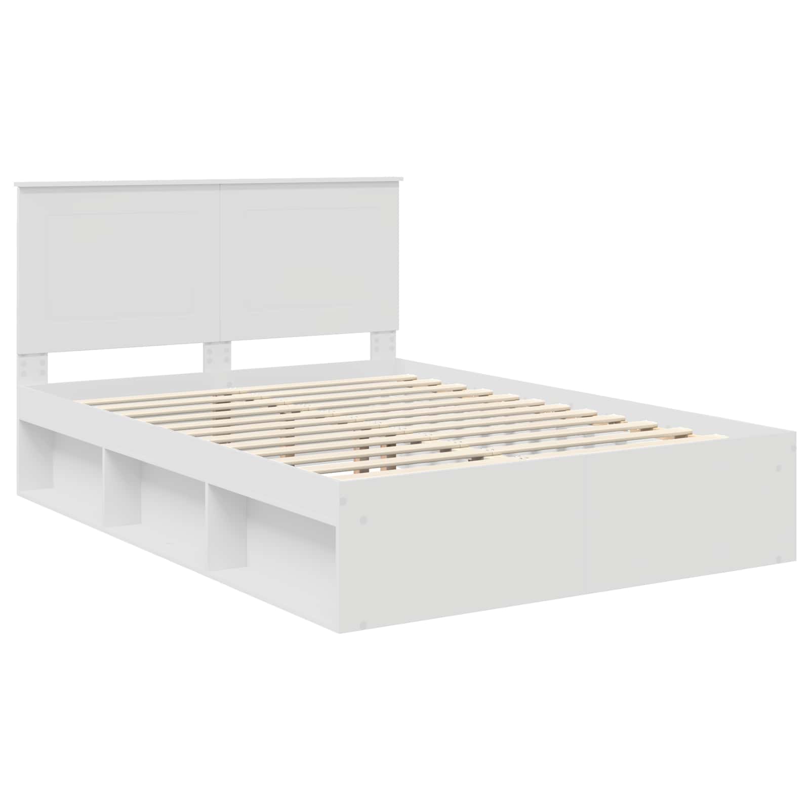 Cadre de lit Blanc 140 x 190 cm Bois de pin massif - XIOS