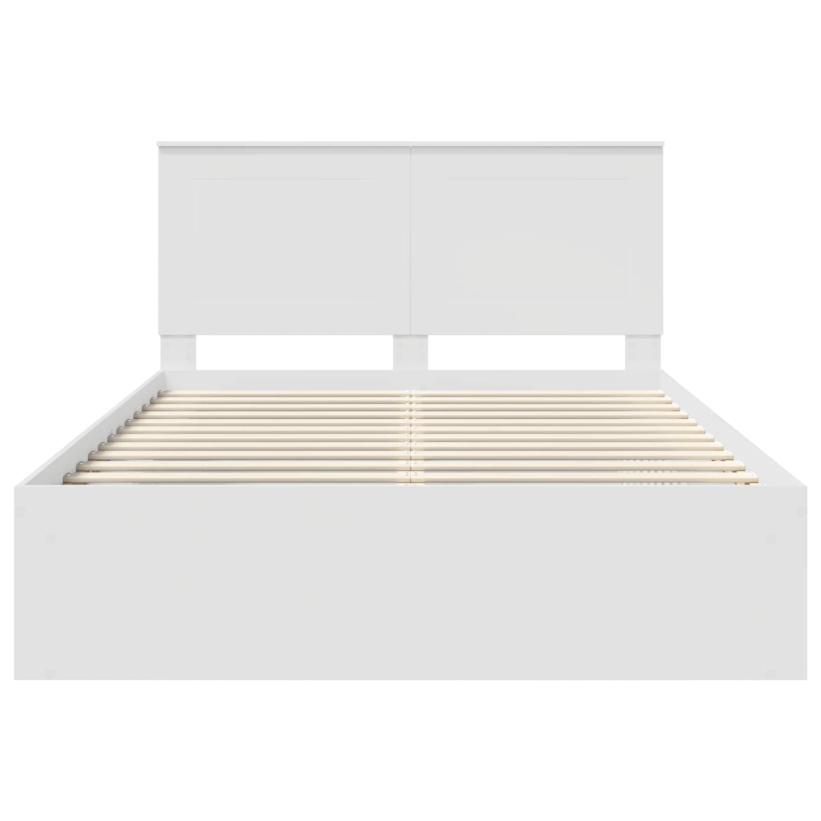 Cadre de lit Blanc 140 x 190 cm Bois de pin massif - XIOS