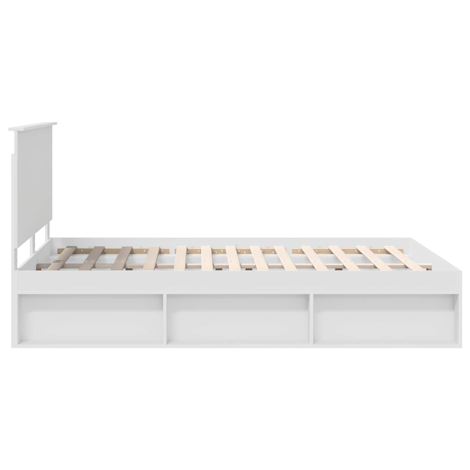 Cadre de lit Blanc 140 x 190 cm Bois de pin massif - XIOS
