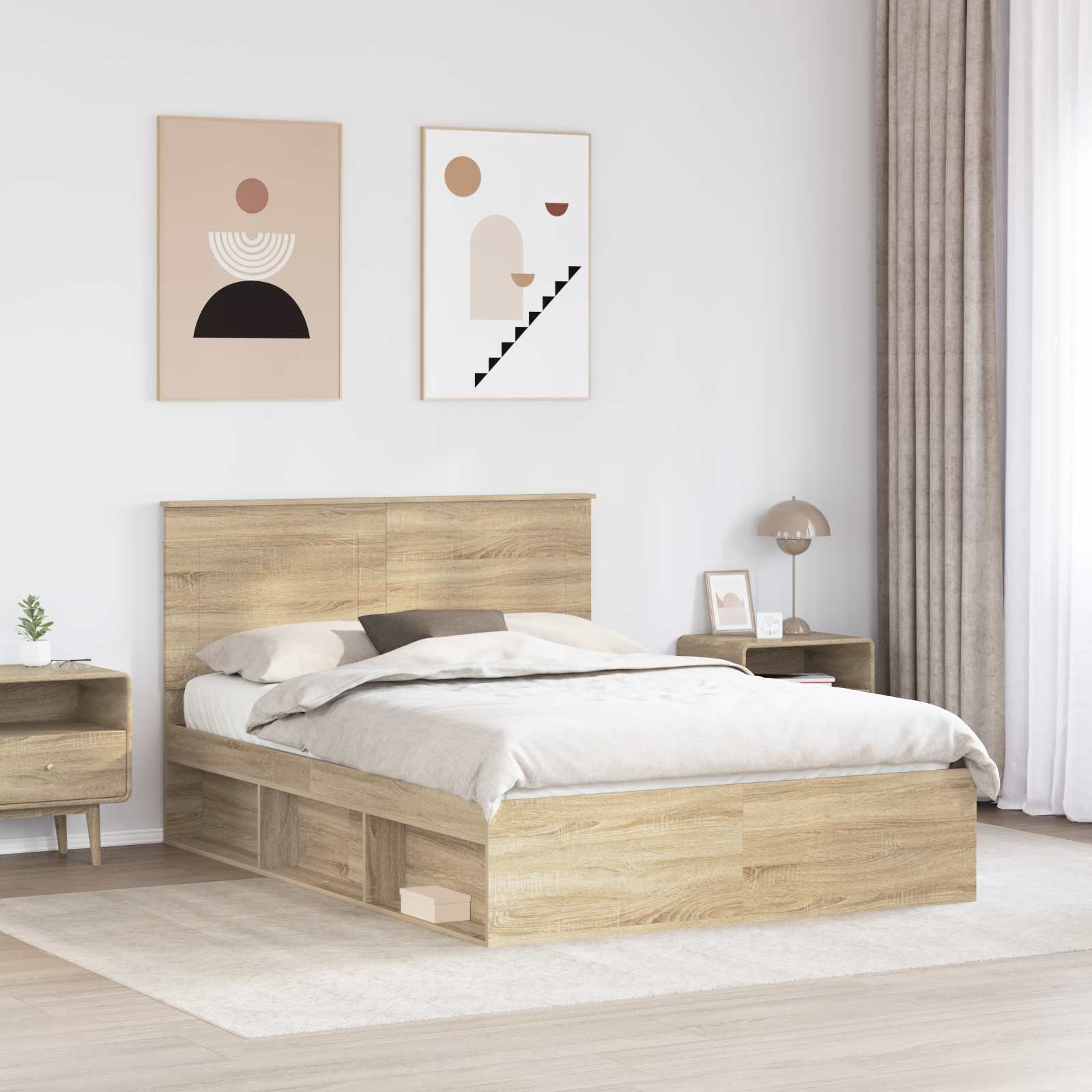 Cadre de lit Sonoma 140 x 190 cm Bois de pin massif - XIOS