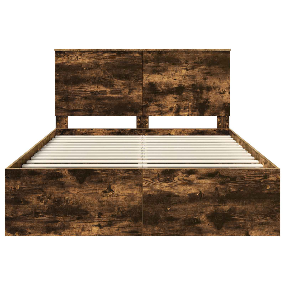 Cadre de lit Chêne fumé 140 x 190 cm Bois de pin massif
