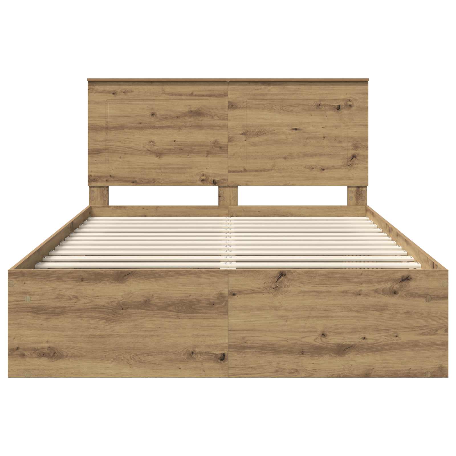 Cadre de lit Chêne artisan 140 x 190 cm Bois de pin massif - XIOS