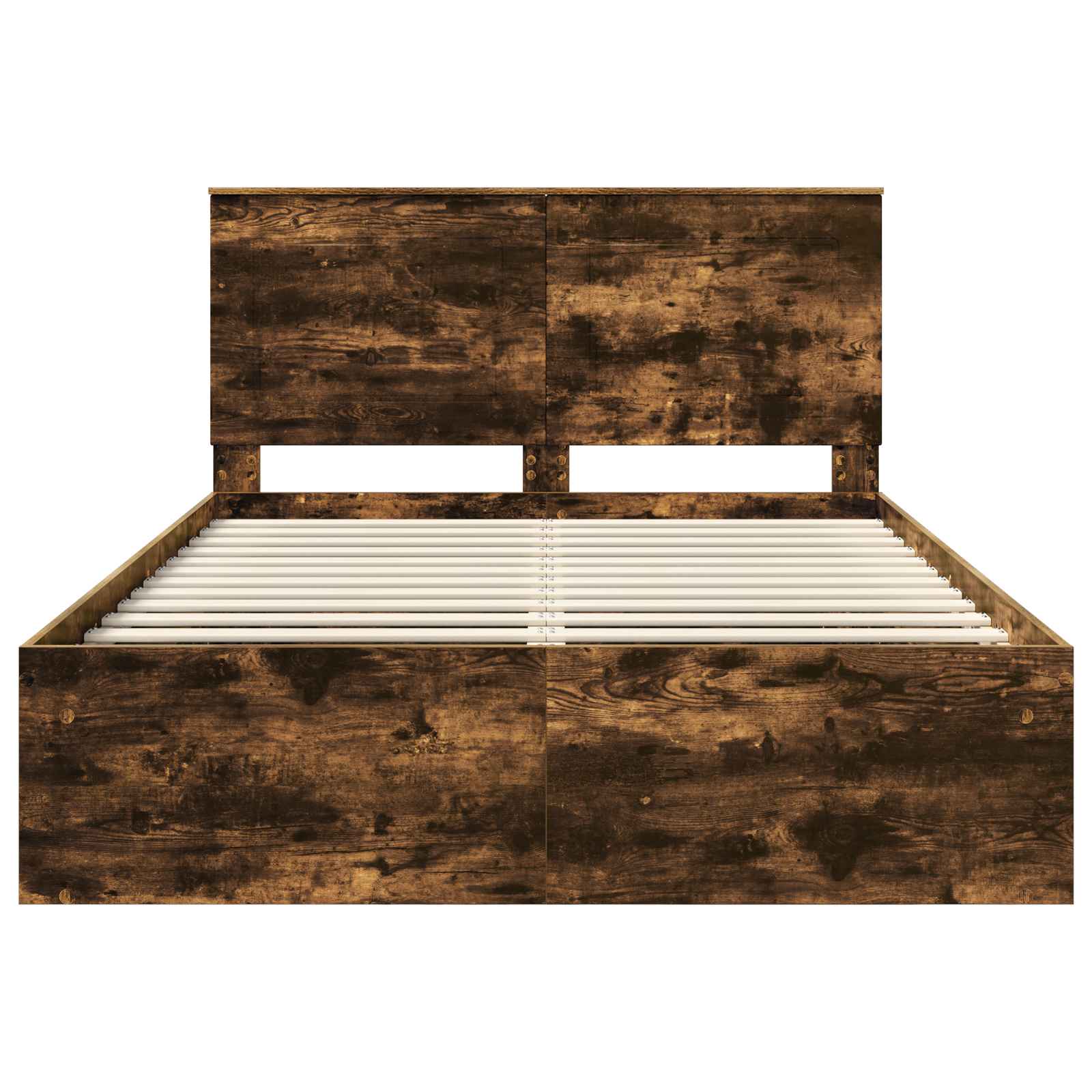 Cadre de lit Chêne fumé 140 x 200 cm Bois de pin massif - XIOS
