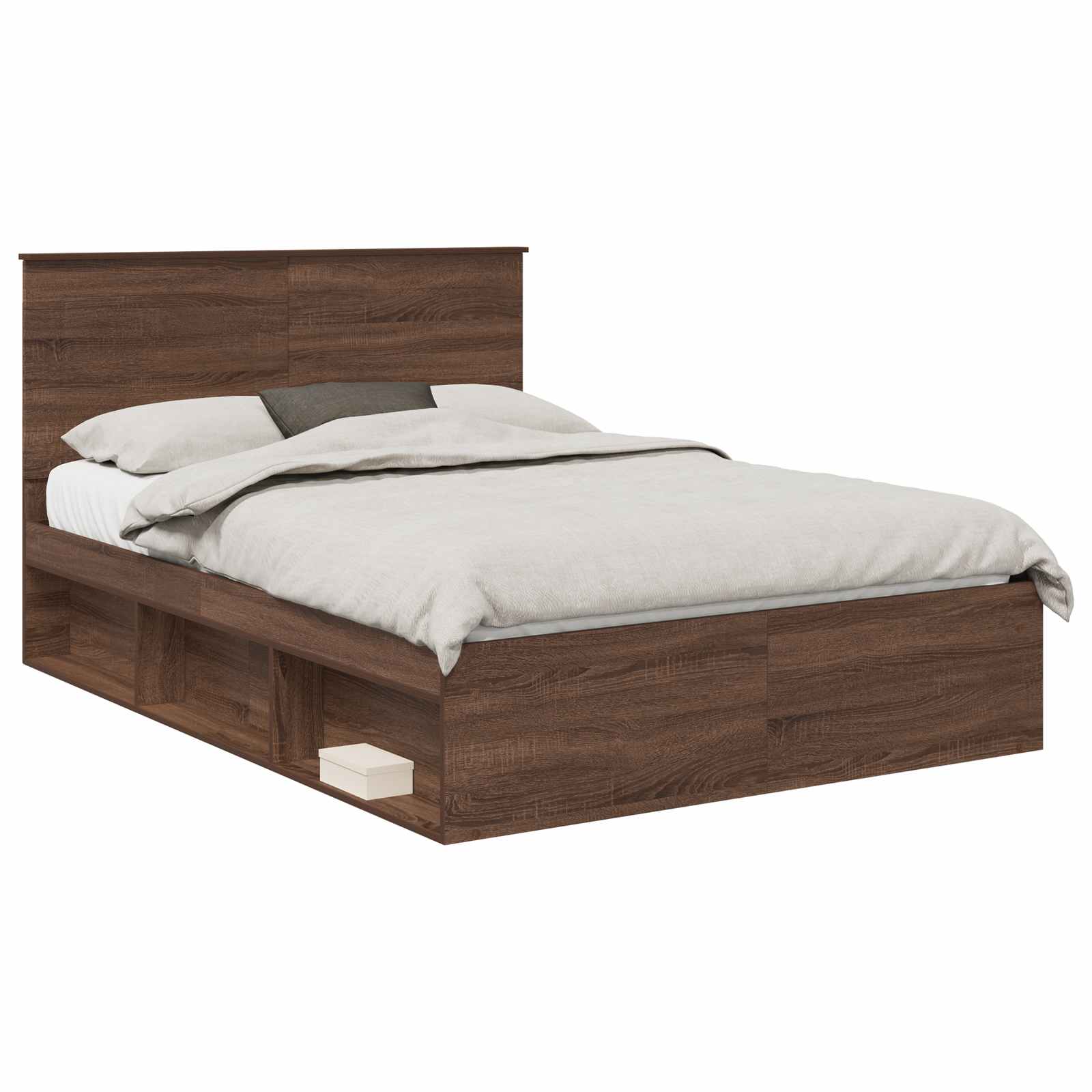 Cadre de lit Chêne brun 140 x 200 cm Bois de pin massif - XIOS