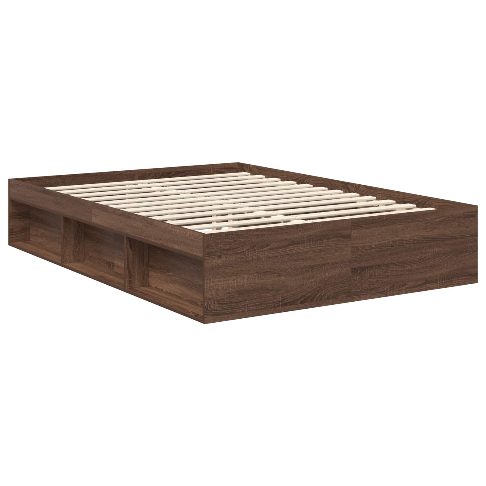 Cadre de lit Chêne brun 140 x 200 cm Bois de pin massif - XIOS