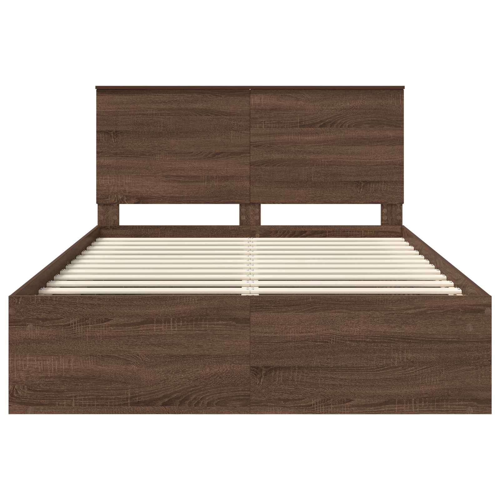 Cadre de lit Chêne brun 140 x 200 cm Bois de pin massif - XIOS