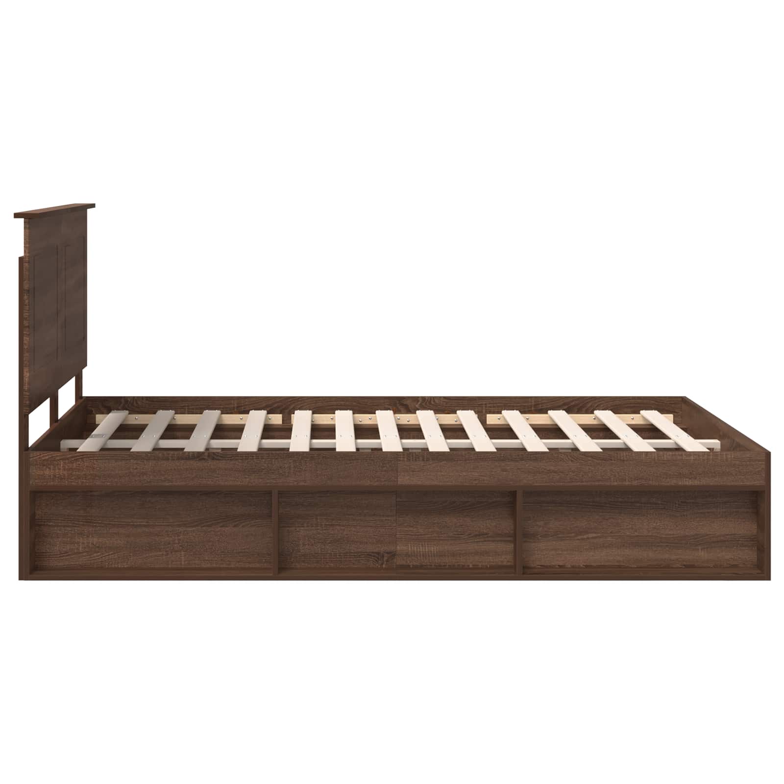 Cadre de lit Chêne brun 140 x 200 cm Bois de pin massif - XIOS