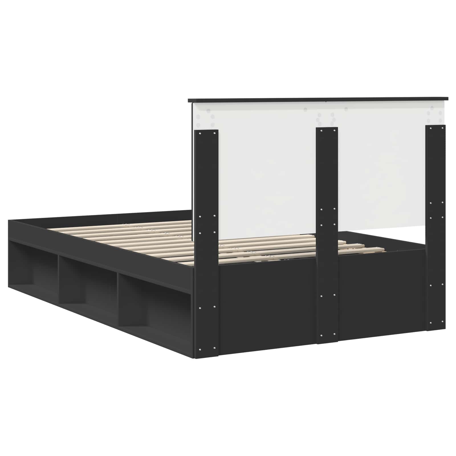 Cadre de lit avec tiroir Noir 135 x 190 cm Bois de pin massif - XIOS