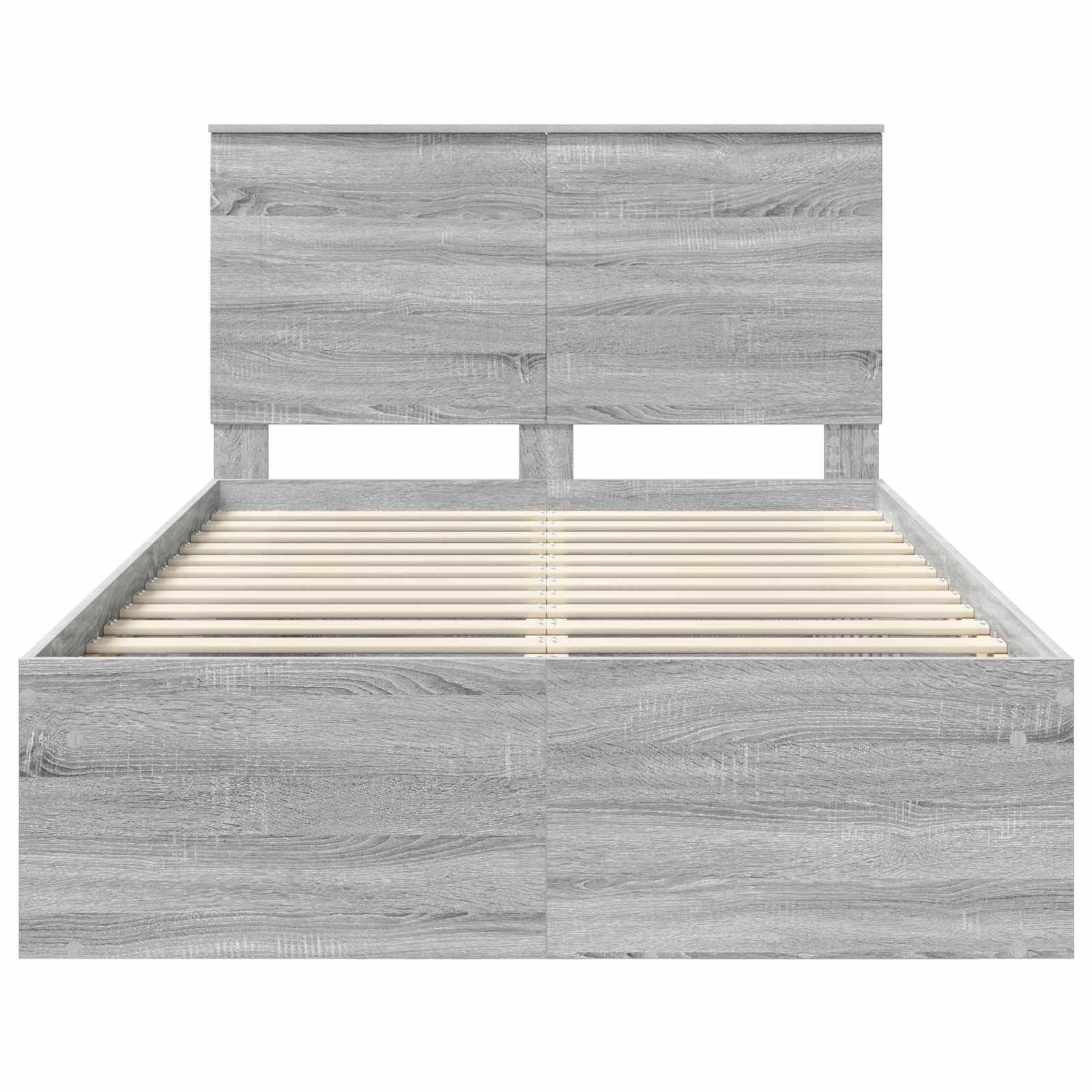 Cadre de lit Gris Sonoma 135 x 190 cm Bois de pin massif - XIOS