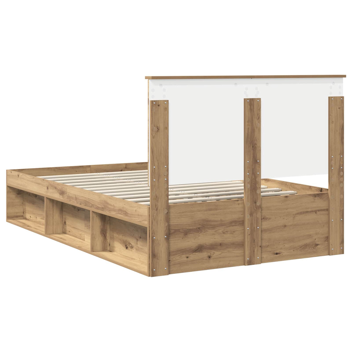 Cadre de lit Chêne artisan 135 x 190 cm Bois de pin massif