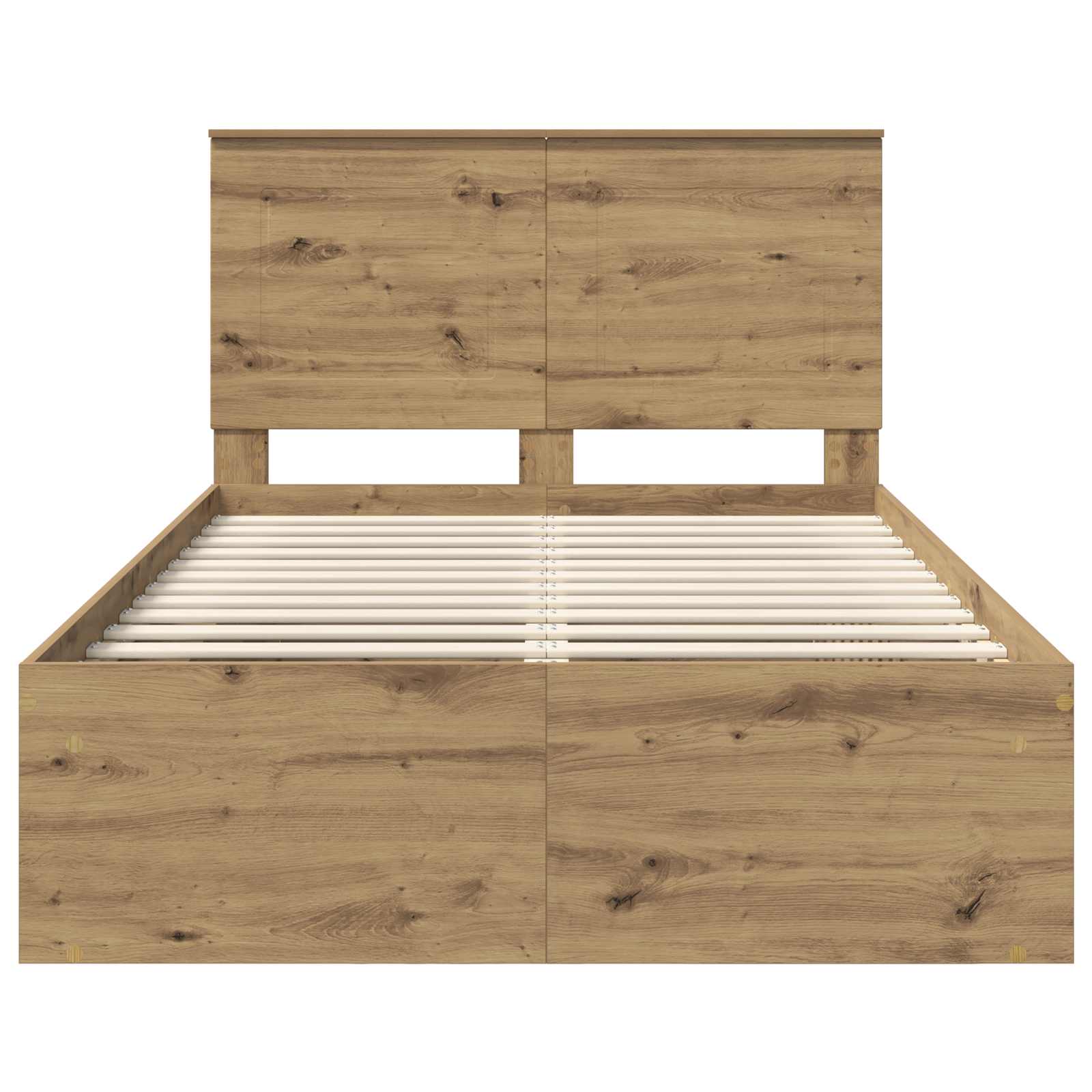 Cadre de lit Chêne artisan 135 x 190 cm Bois de pin massif - XIOS