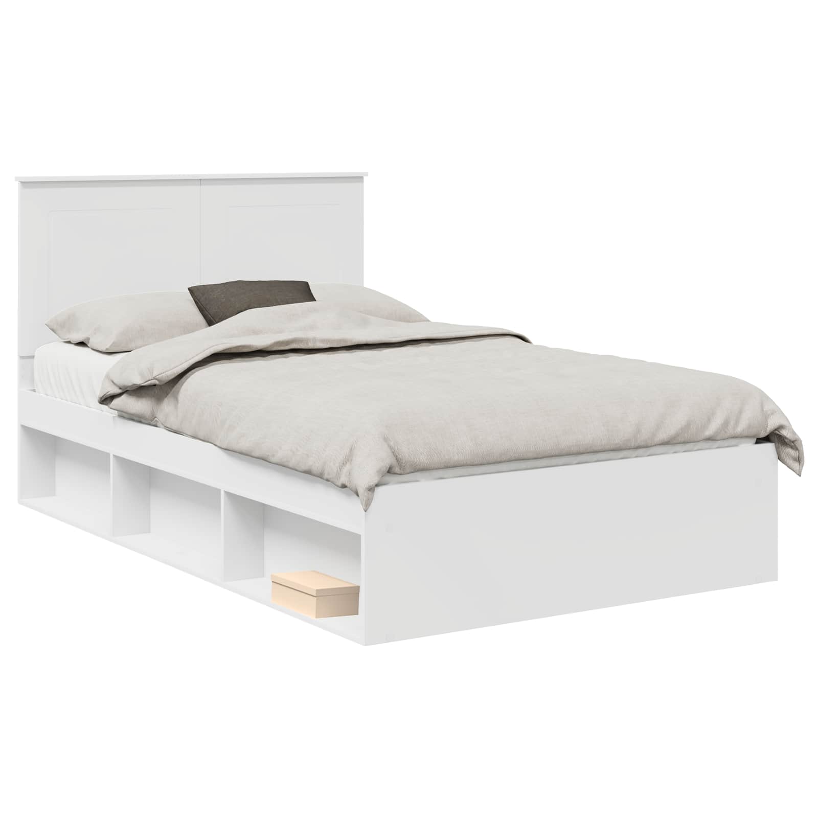 Cadre de lit Blanc 120 x 190 cm Bois de pin massif - XIOS