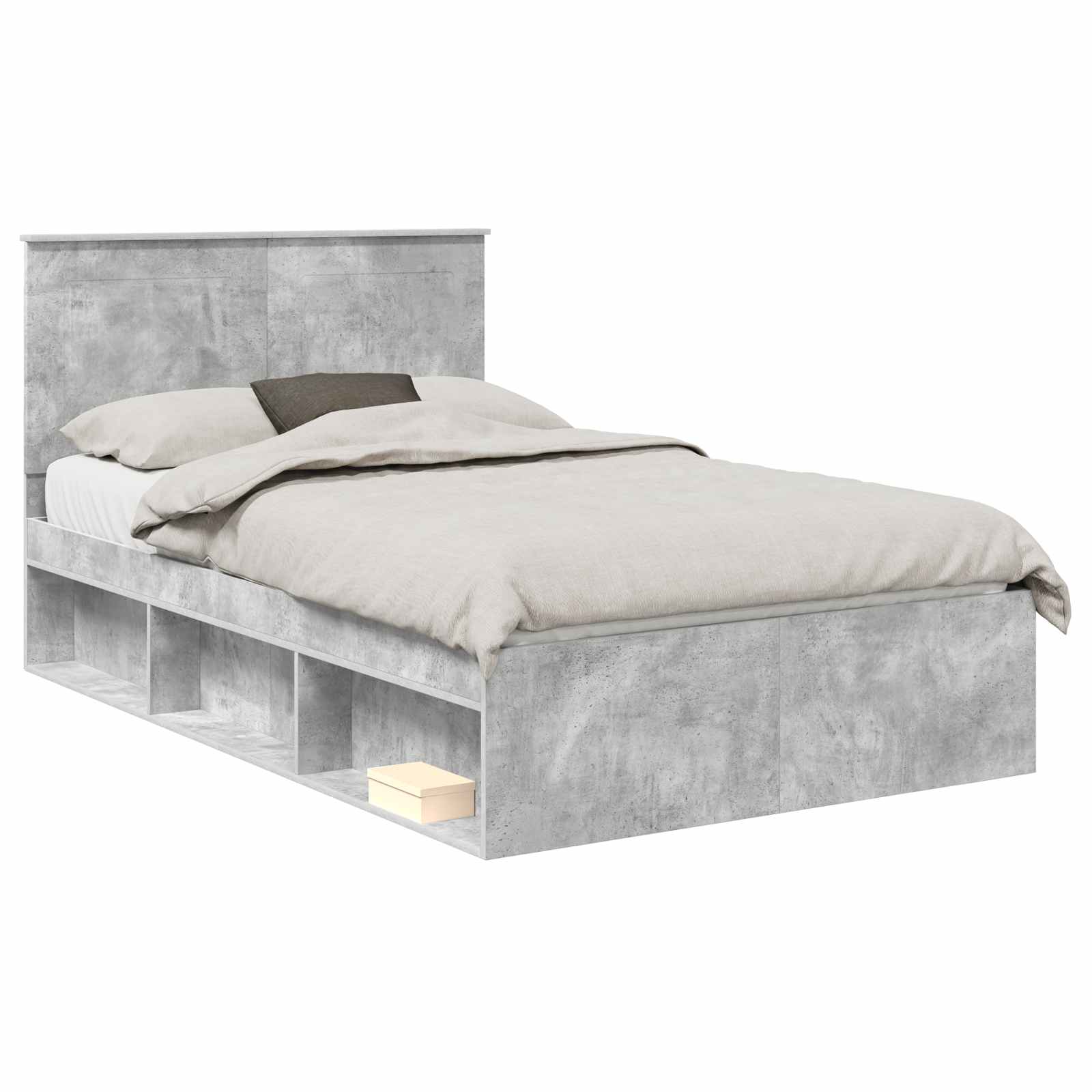 Cadre de lit Béton 120 x 190 cm Bois de pin massif - XIOS