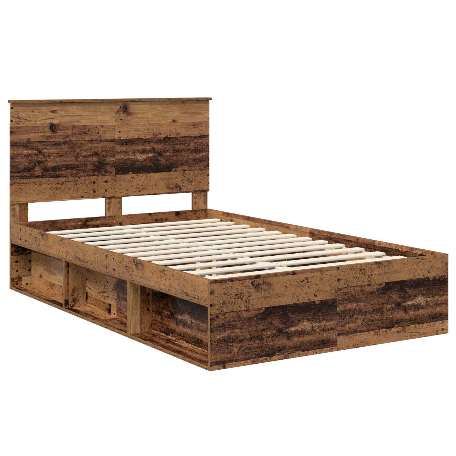 Cadre de lit Bois ancien 120 x 190 cm Bois de pin massif - XIOS