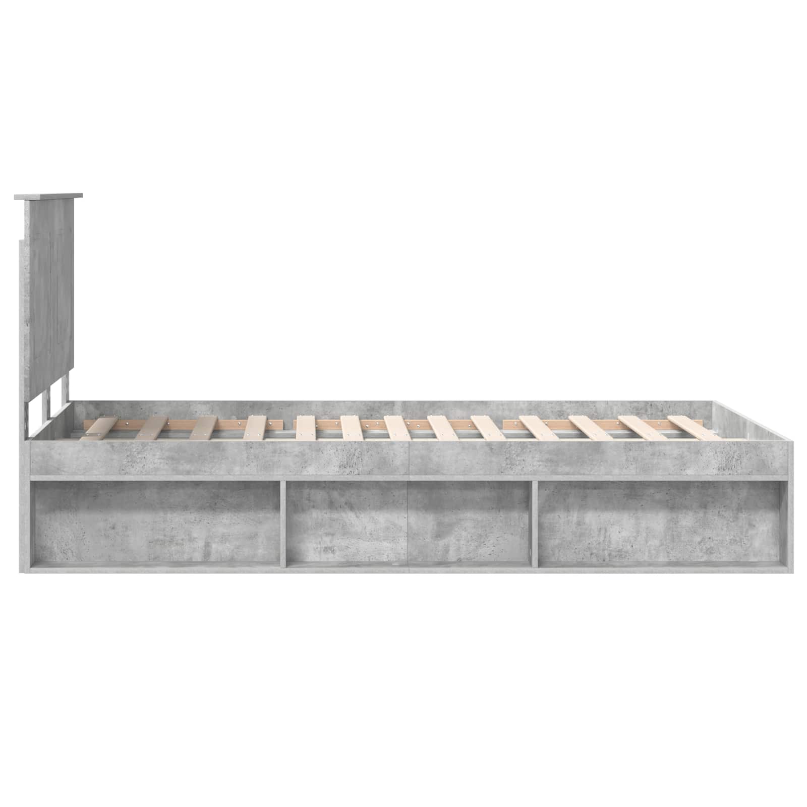 Cadre de lit Béton 120 x 200 cm Bois de pin massif - XIOS