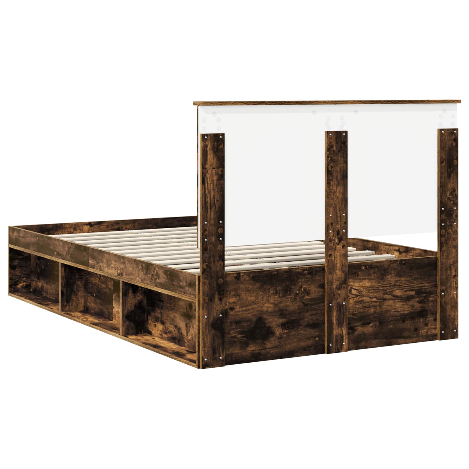 Cadre de lit Chêne fumé 120 x 200 cm Bois de pin massif - XIOS
