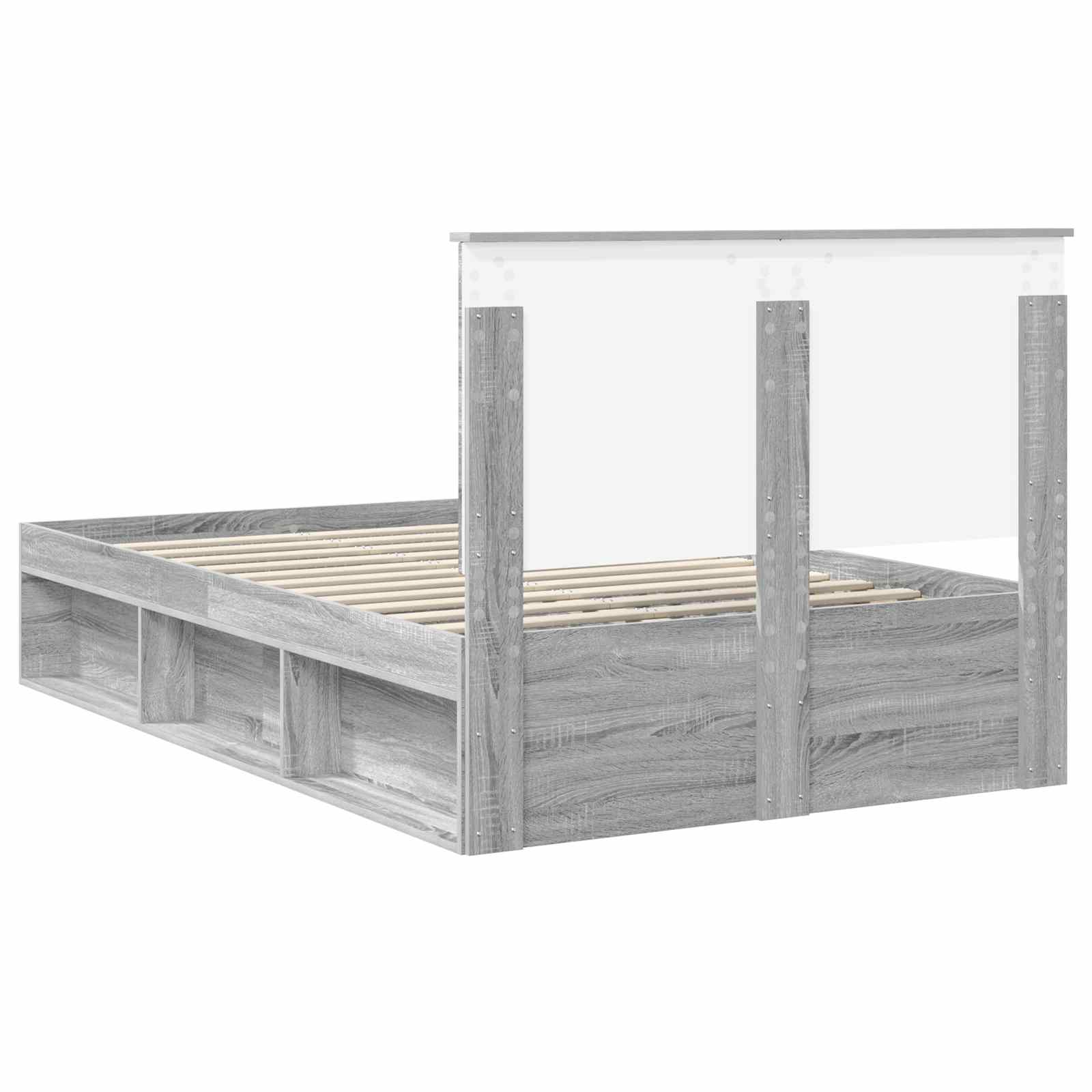 Cadre de lit Gris Sonoma 120 x 200 cm Bois de pin massif - XIOS