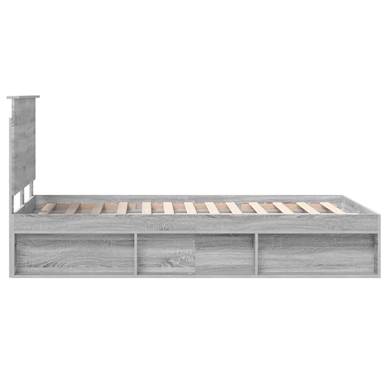 Cadre de lit Gris Sonoma 120 x 200 cm Bois de pin massif - XIOS