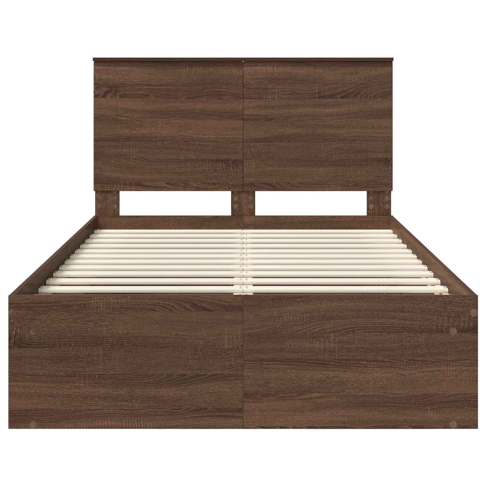 Cadre de lit Chêne brun 120 x 200 cm Bois de pin massif - XIOS