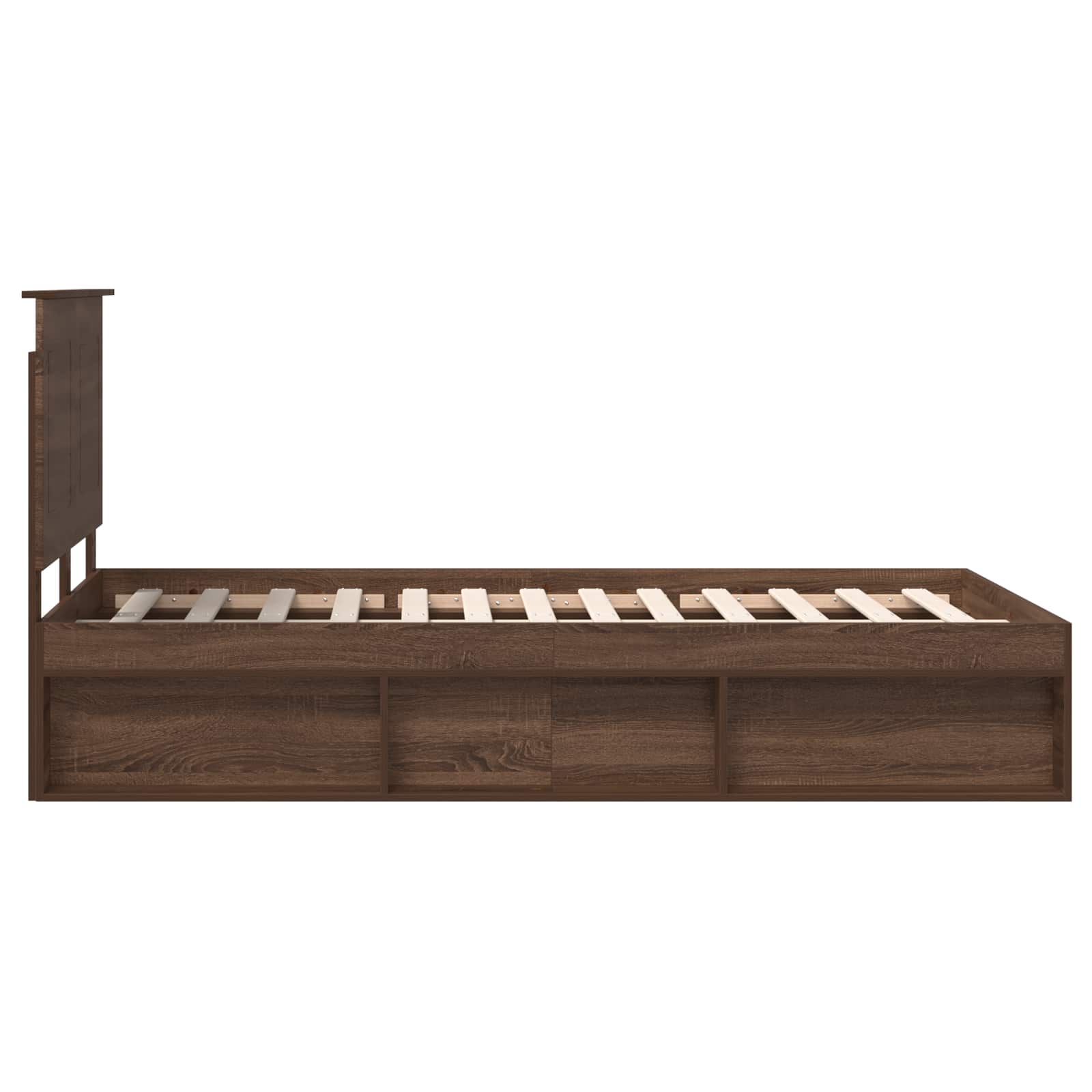 Cadre de lit Chêne brun 120 x 200 cm Bois de pin massif - XIOS