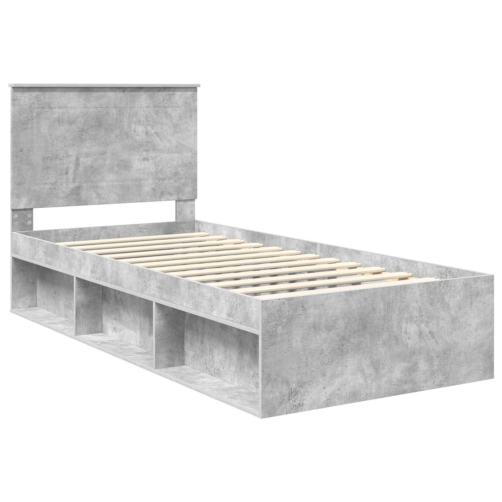 Cadre de lit Gris Béton 100 x 200 cm Bois de pin massif - XIOS