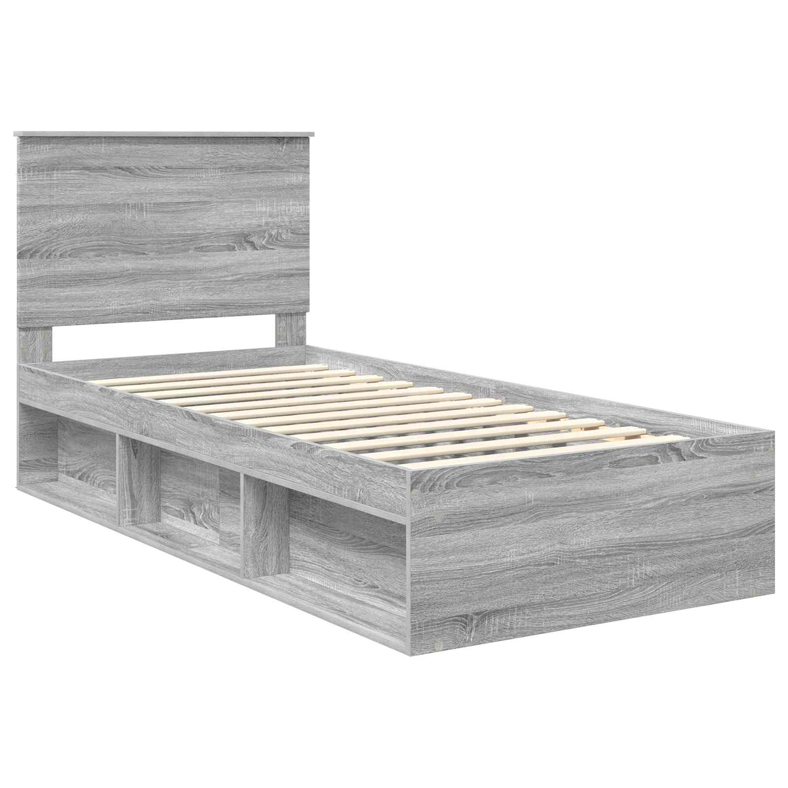 Cadre de lit Gris Sonoma 100 x 200 cm Bois de pin massif - XIOS