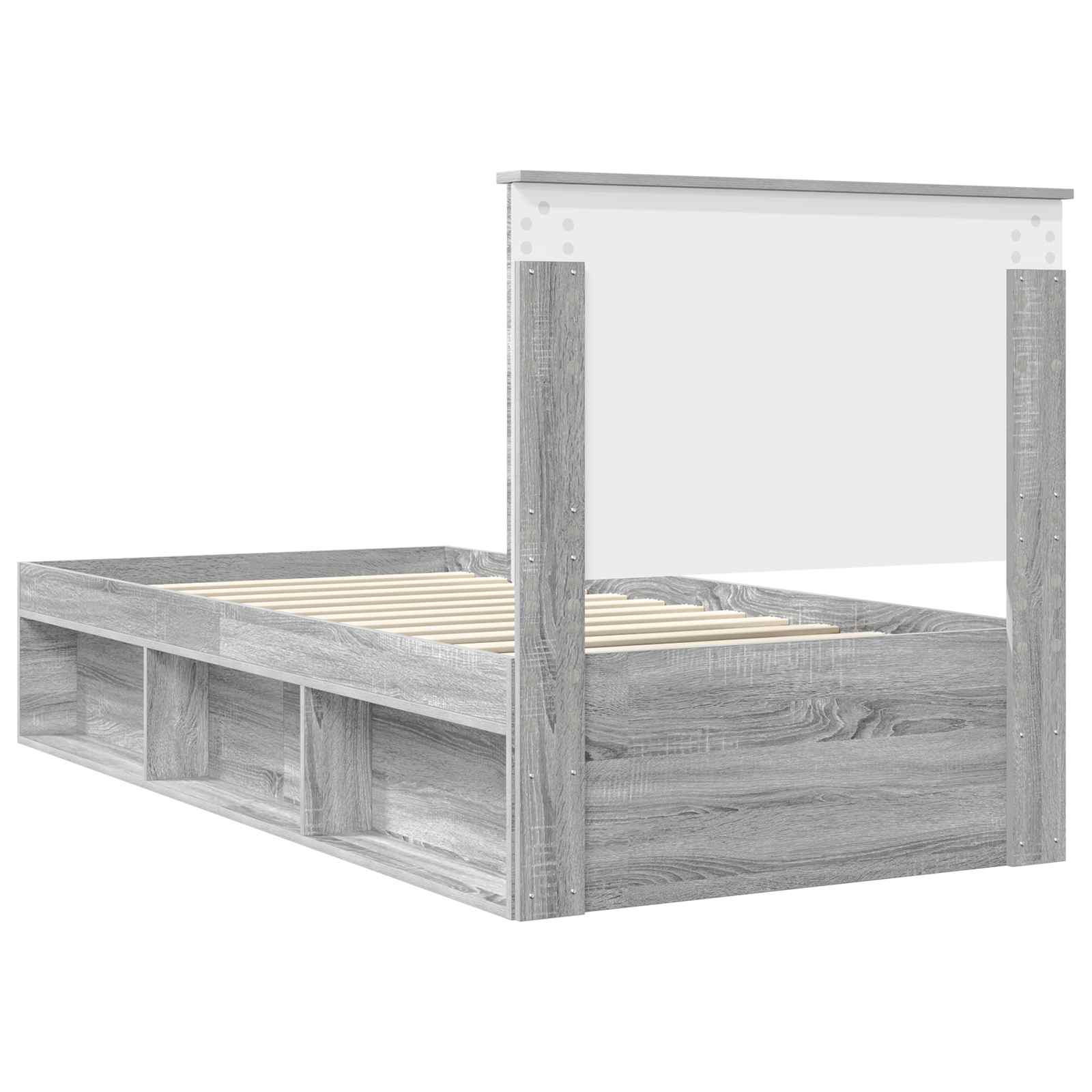 Cadre de lit Gris Sonoma 100 x 200 cm Bois de pin massif - XIOS