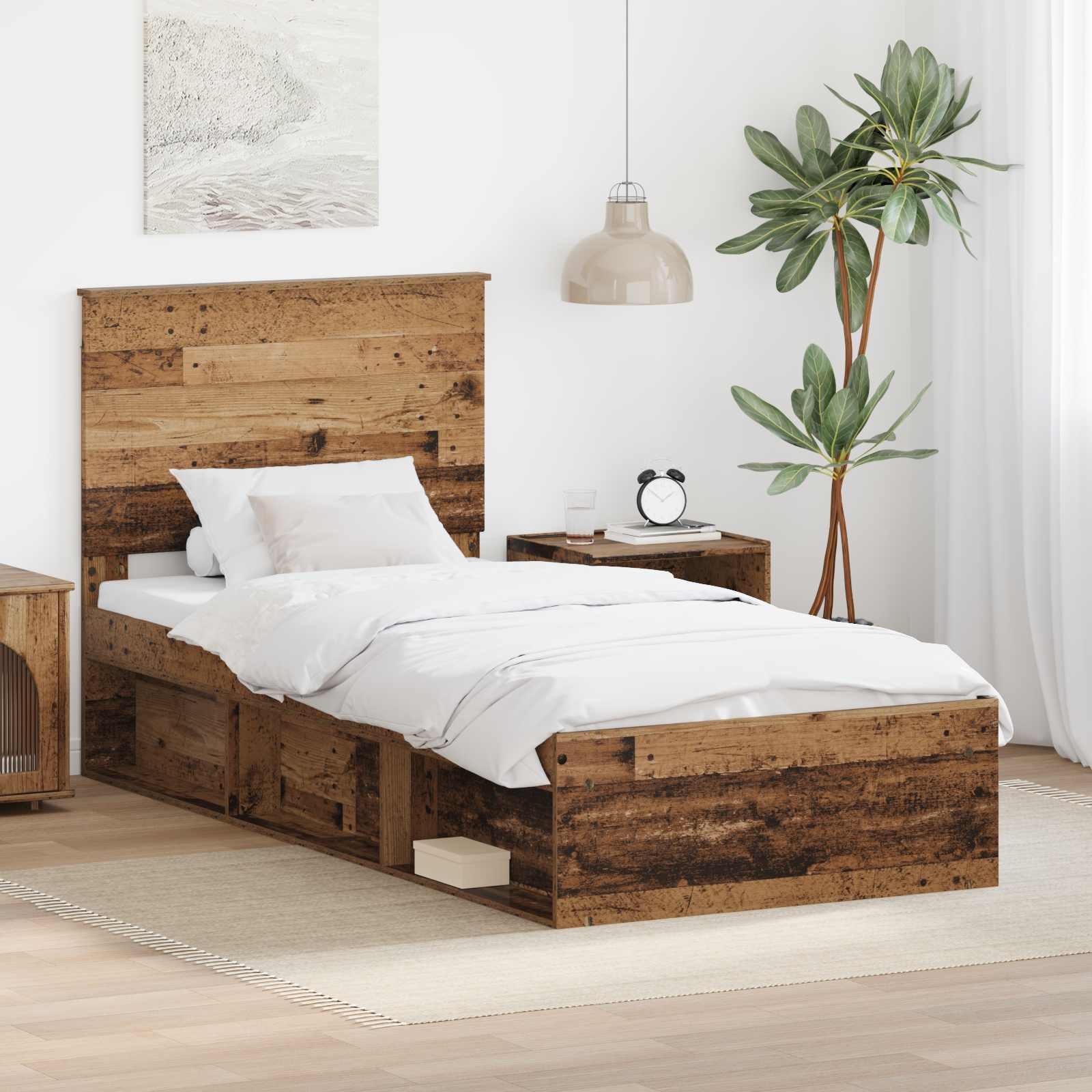 Cadre de lit Bois ancien 100 x 200 cm Bois de pin massif - XIOS