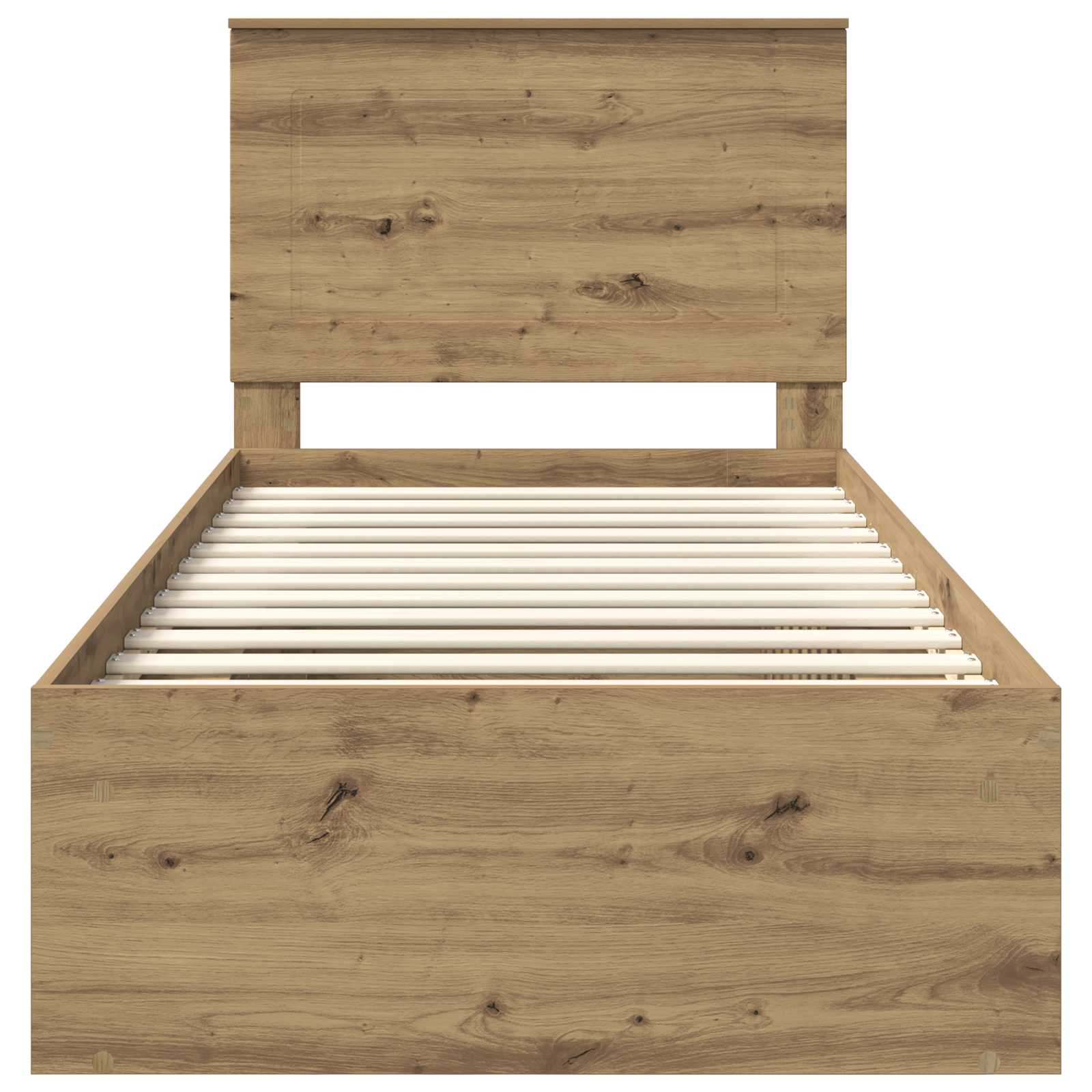 Cadre de lit Chêne artisan 100 x 200 cm Bois de pin massif - XIOS