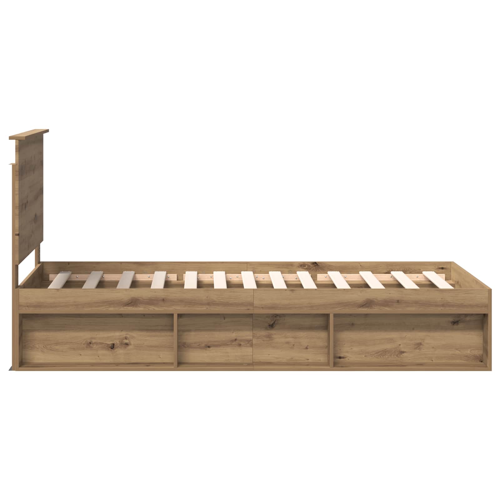 Cadre de lit Chêne artisan 100 x 200 cm Bois de pin massif - XIOS