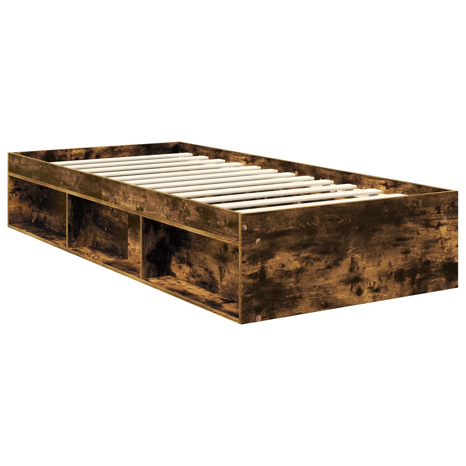 Cadre de lit Chêne fumé 90 x 190 cm Bois de pin massif