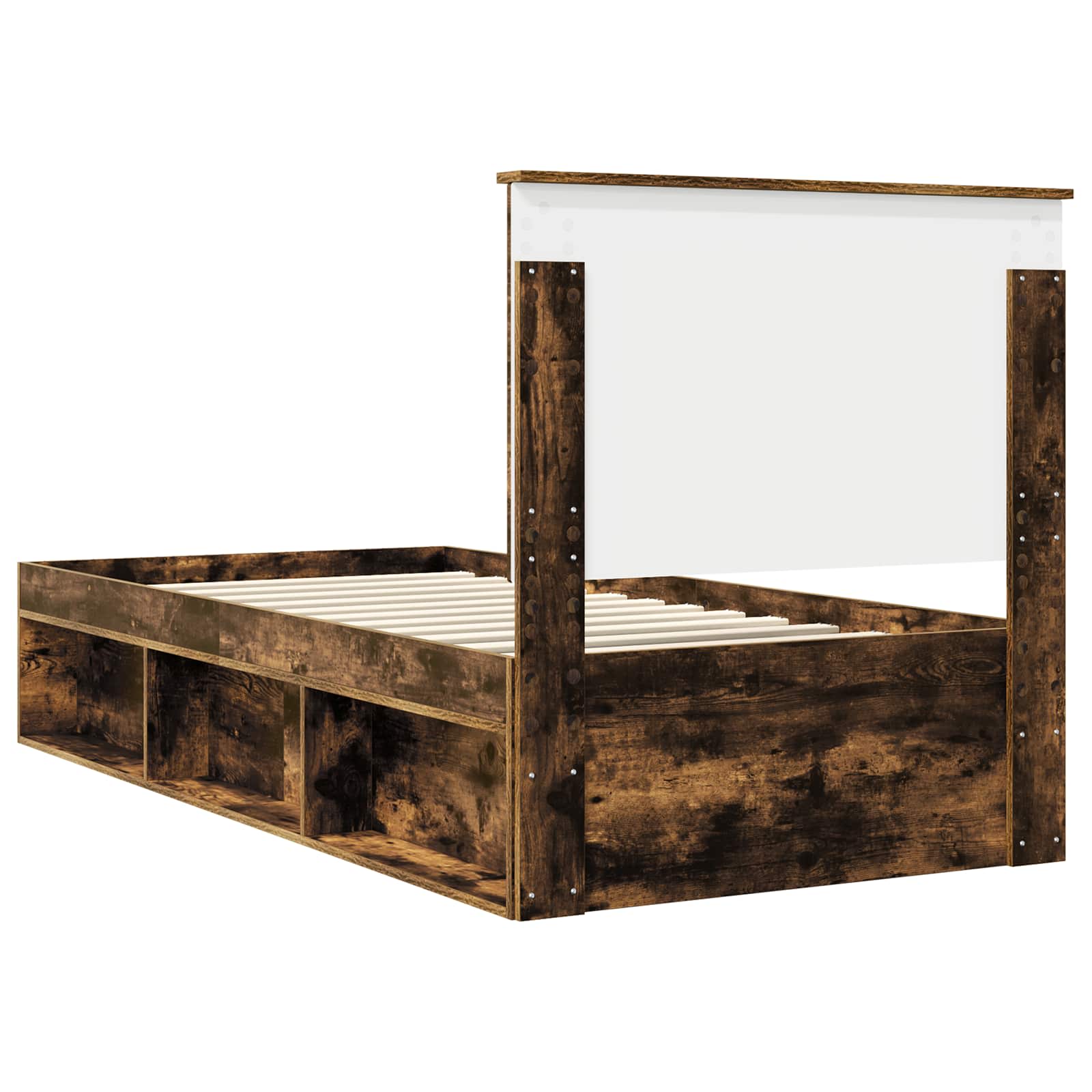 Cadre de lit Chêne fumé 90 x 190 cm Bois de pin massif