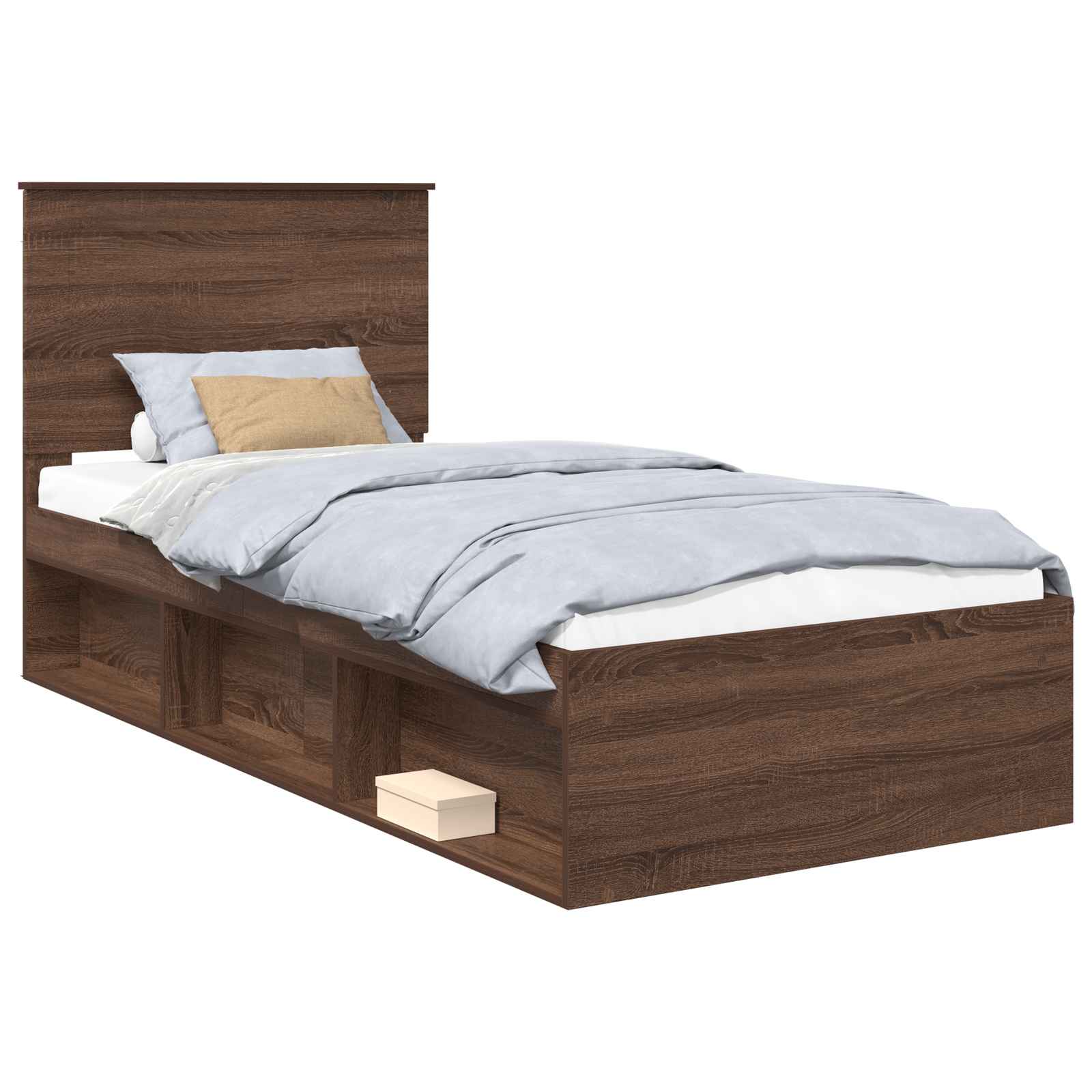Cadre de lit Chêne brun 90 x 190 cm Bois de pin massif - XIOS