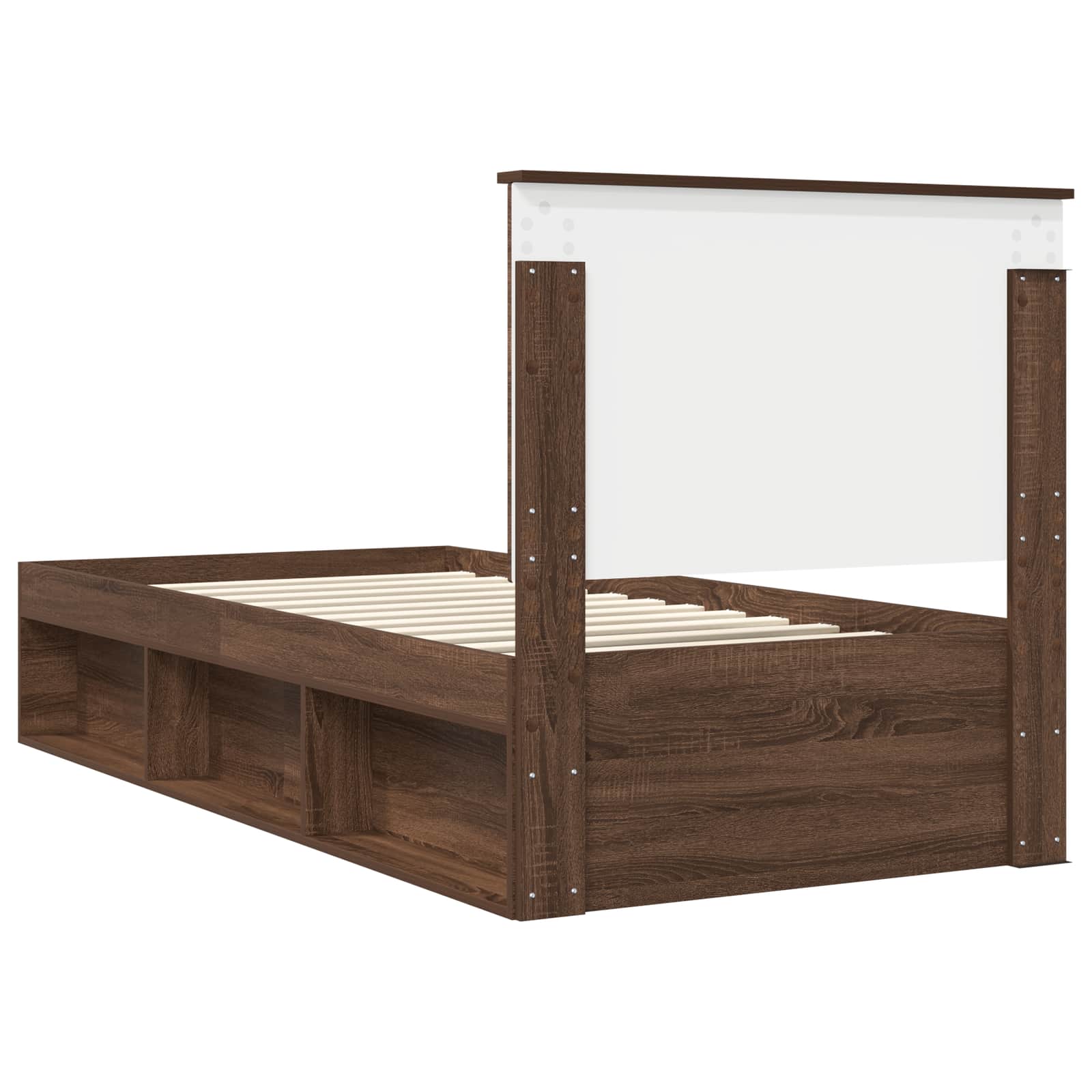 Cadre de lit Chêne brun 90 x 190 cm Bois de pin massif - XIOS