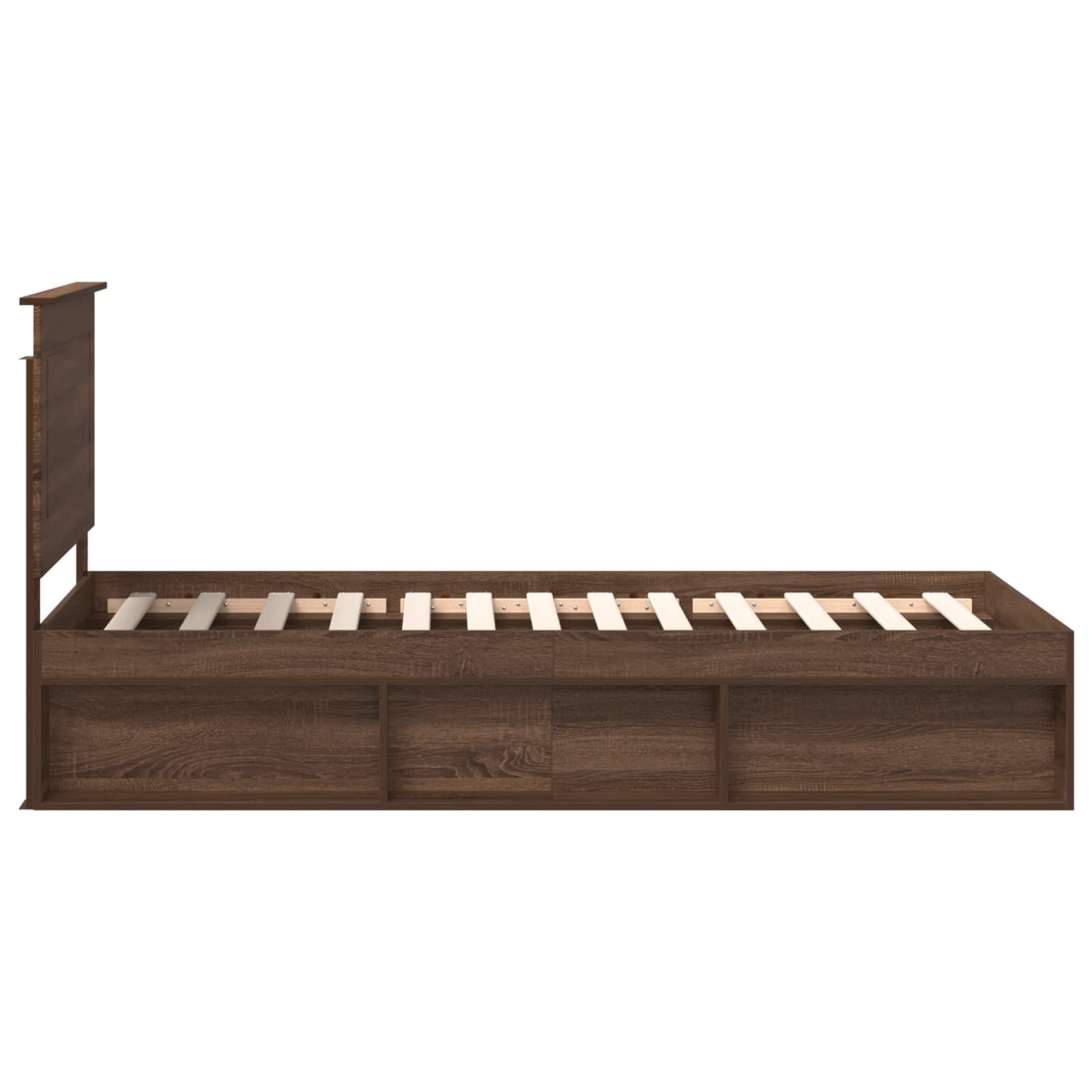 Cadre de lit Chêne brun 90 x 190 cm Bois de pin massif - XIOS