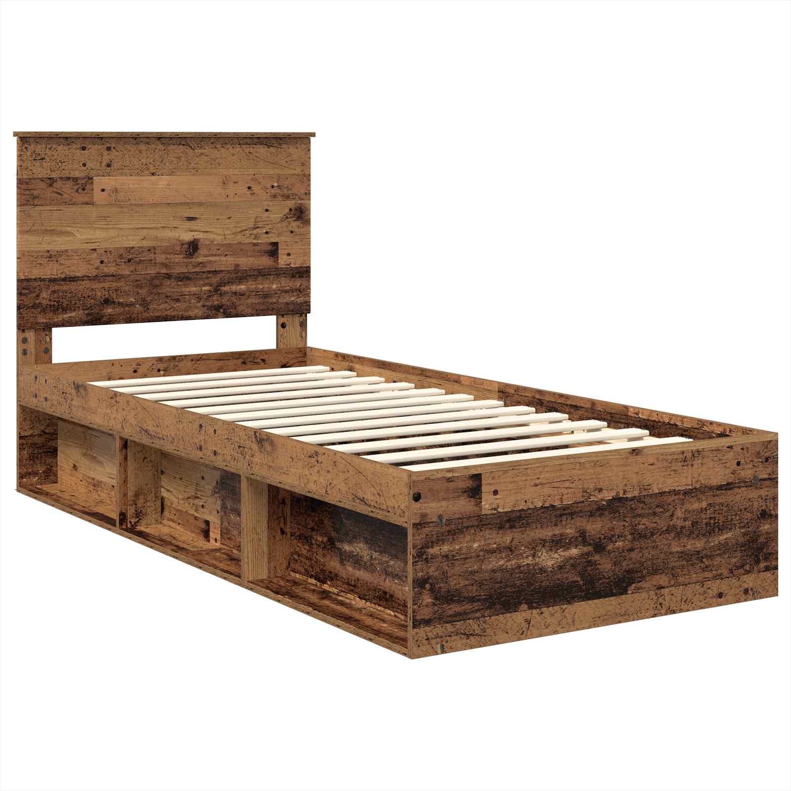 Cadre de lit Bois ancien 90 x 190 cm Bois de pin massif - XIOS