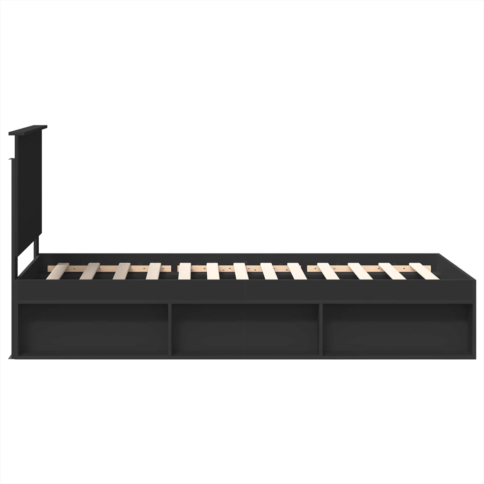 Cadre de lit Noir 90 x 200 cm Bois de pin massif - XIOS