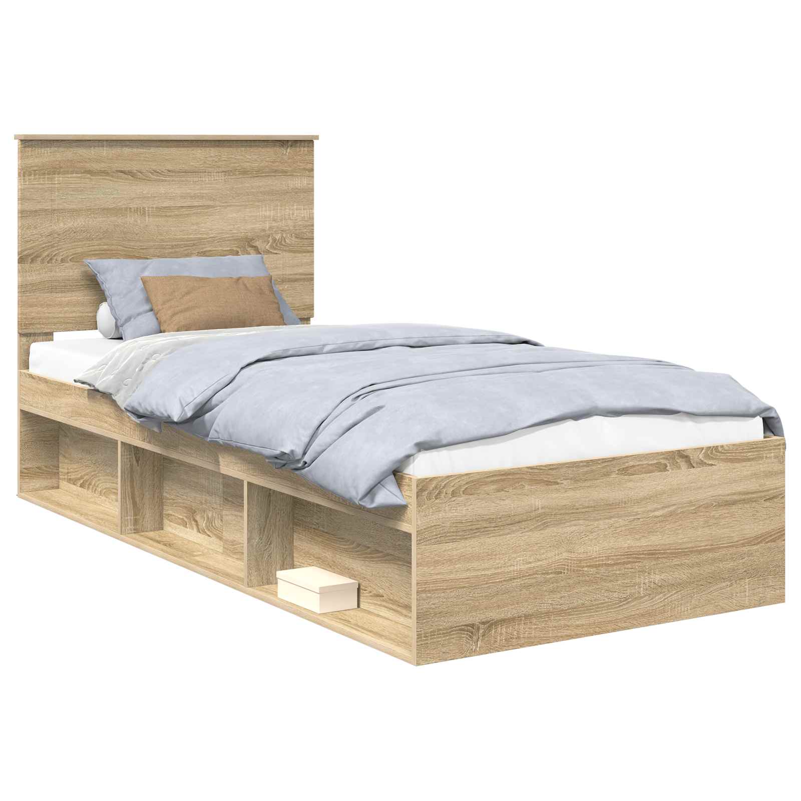 Cadre de lit Chêne Sonoma 90 x 200 cm Bois de pin massif - XIOS