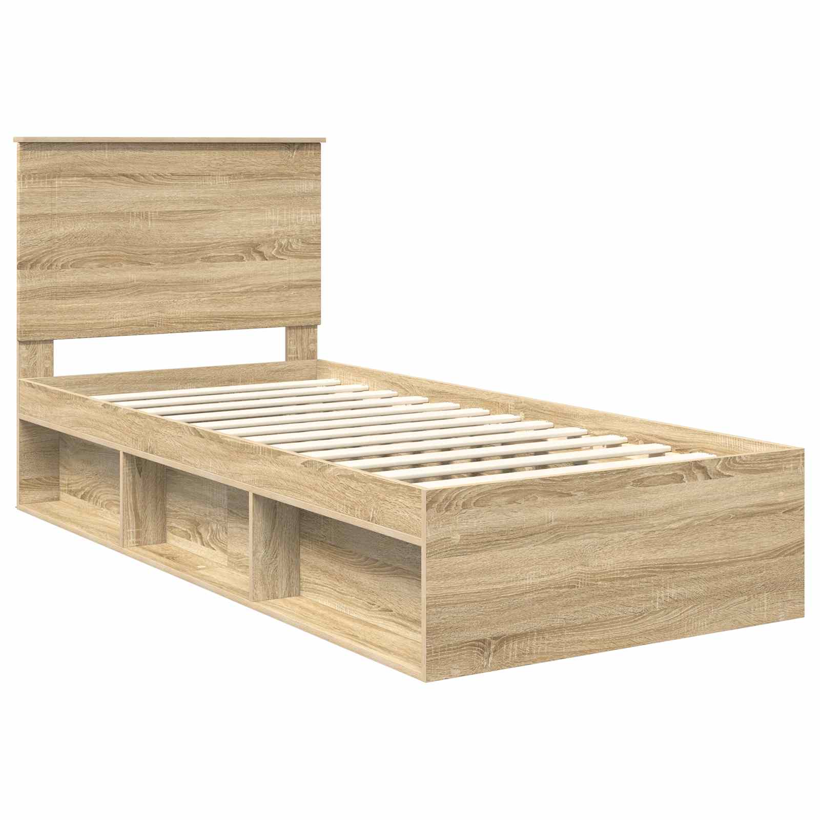 Cadre de lit Chêne Sonoma 90 x 200 cm Bois de pin massif - XIOS